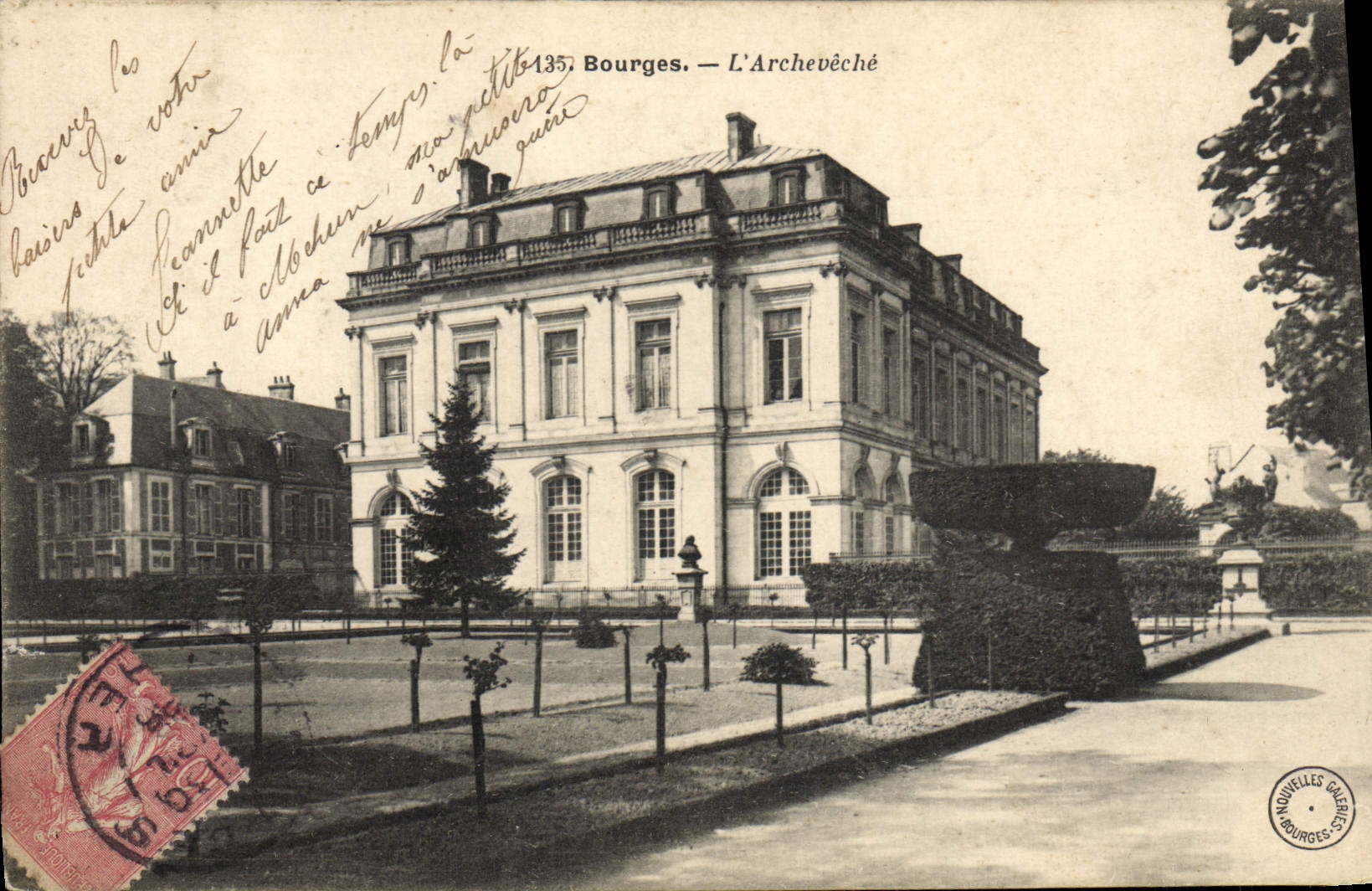 POSTAL Bourges de la VENDIMIA el palacio del arzobispo