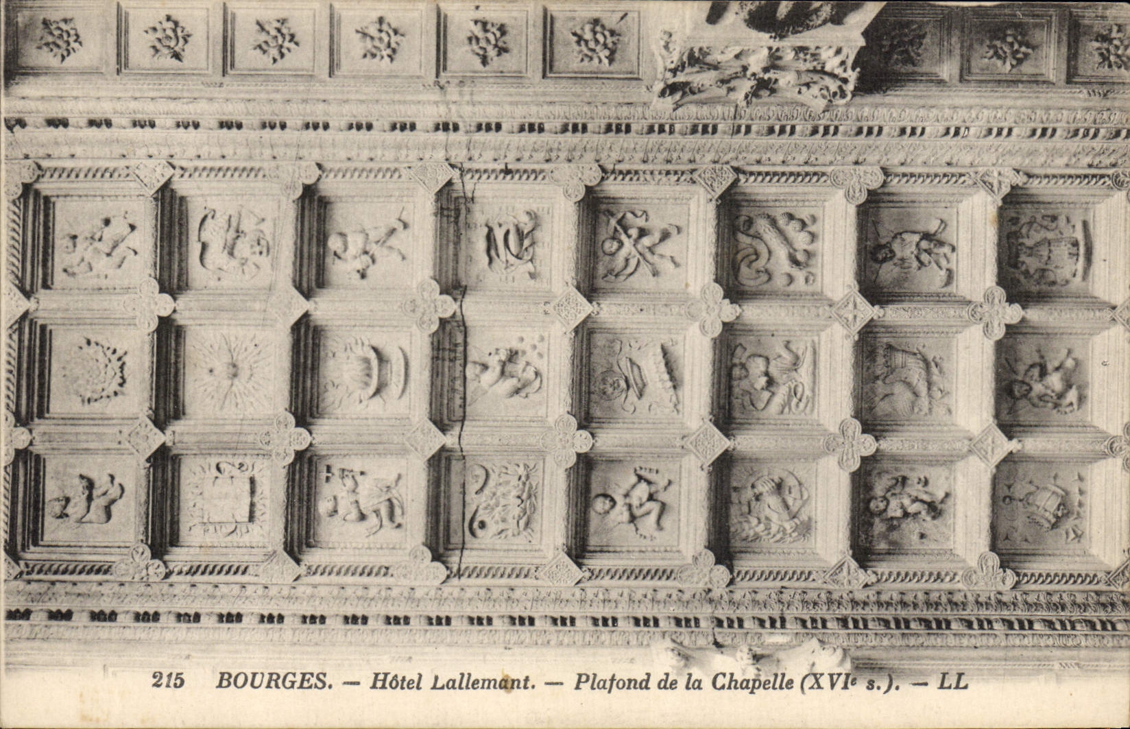 VINTAGE POSTCARD Bourges Hotel Lallemant Ceiling of the Vault