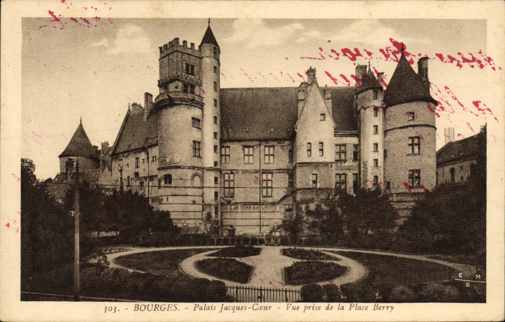 Corazón de Jacques del paladar de Bourges de la POSTAL de la VENDIMIA vista del lugar de la baya