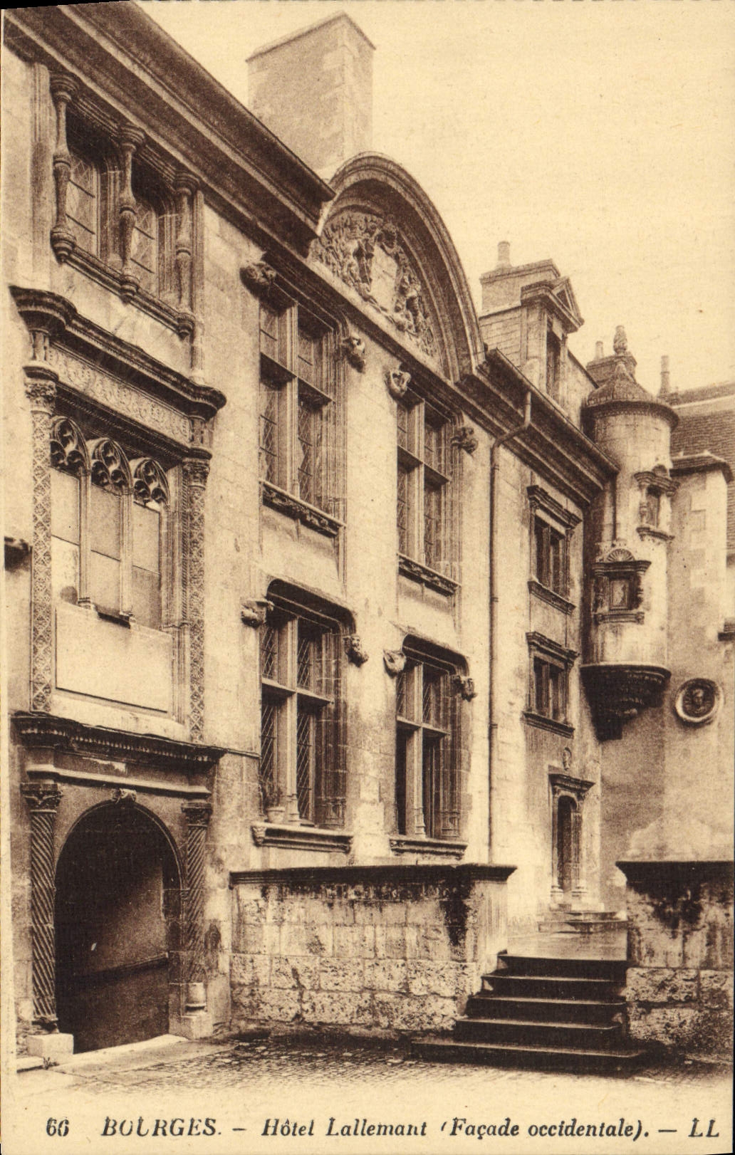 Ataque frontal occidental de Lallemant del hotel de Bourges de la POSTAL de la VENDIMIA