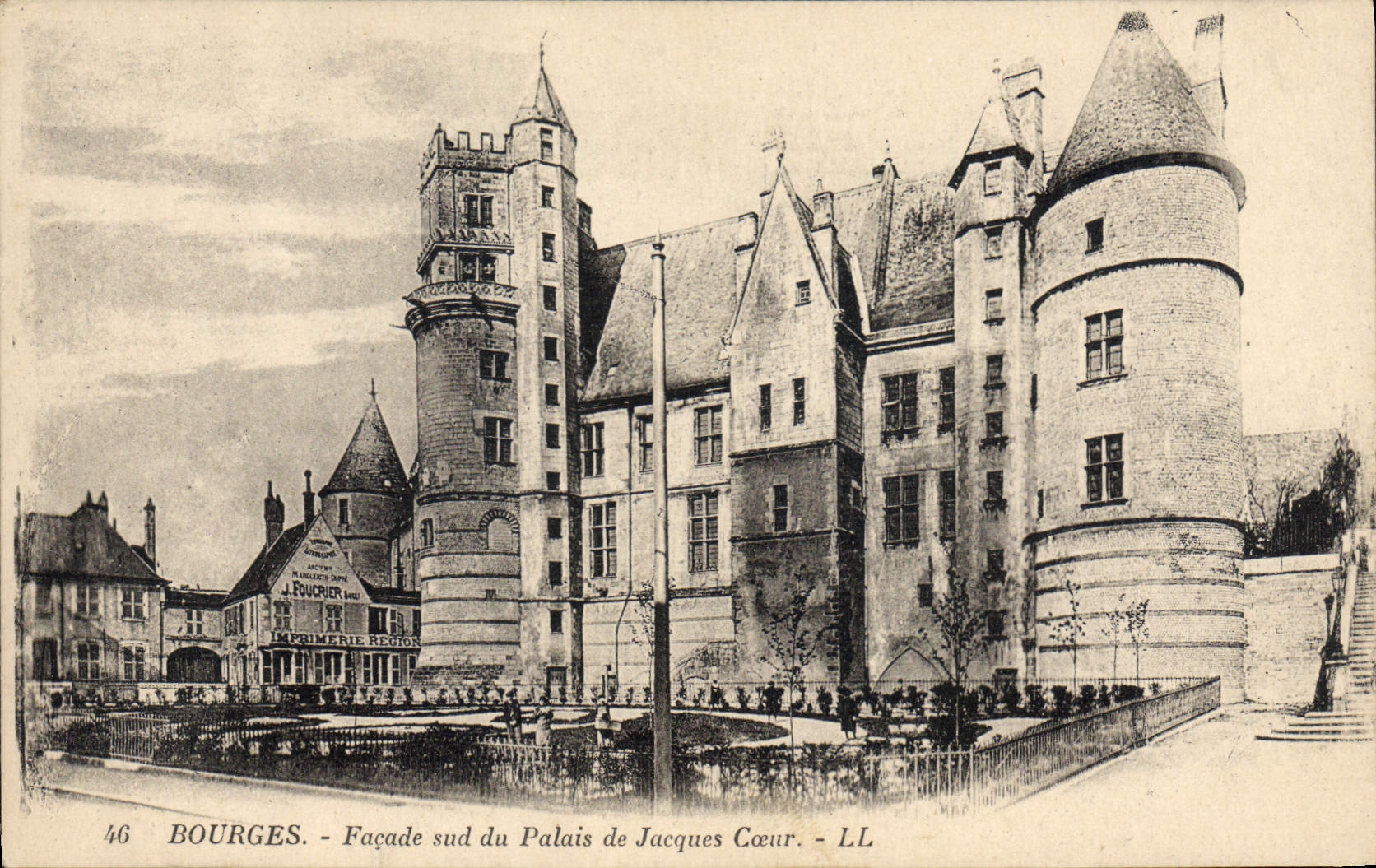 Ataque frontal meridional de Bourges de la POSTAL de la VENDIMIA del paladar del corazón de Jacques