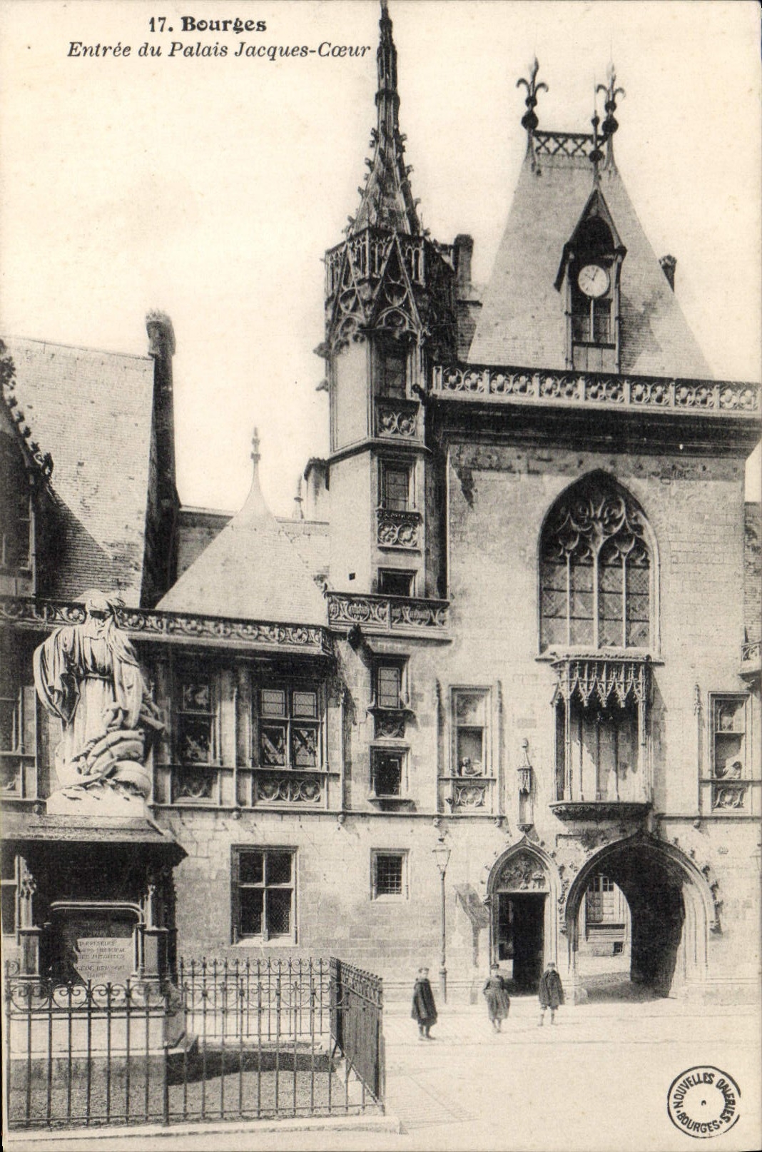 POSTAL Bourges de la VENDIMIA entrada del corazón de Jacques del paladar