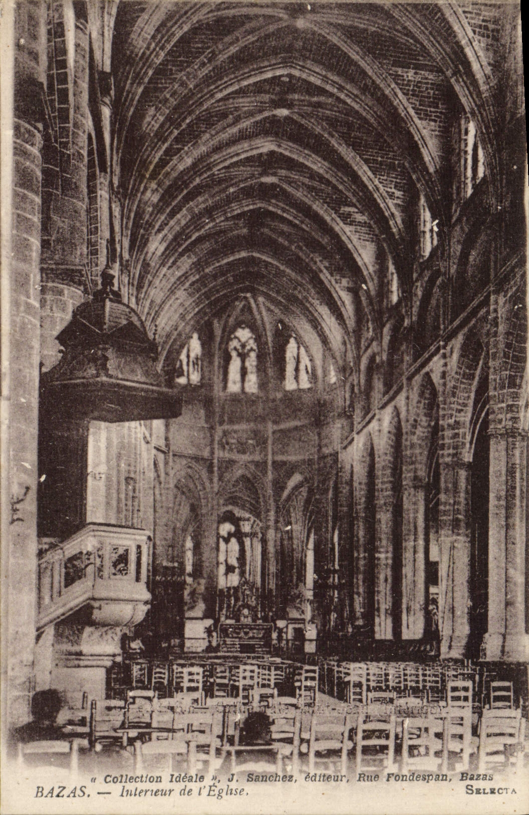 VINTAGE POSTCARD Interior Bazas of the Church