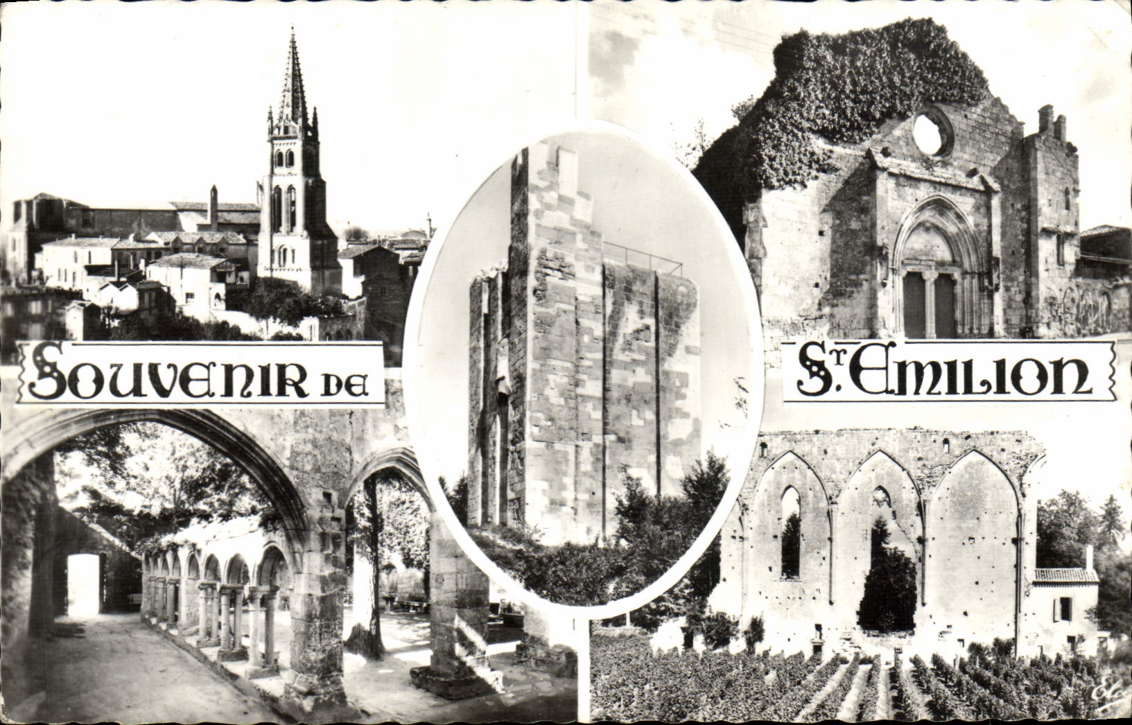 CPM St Emilion Le Clocher Chapelle des Cordeliers Donjon du Chateau du Roi