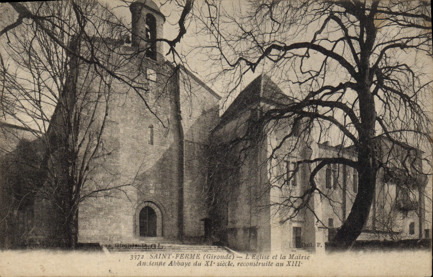 VINTAGE POSTCARD Saint Closes the Church and the Town hall Old abbey
