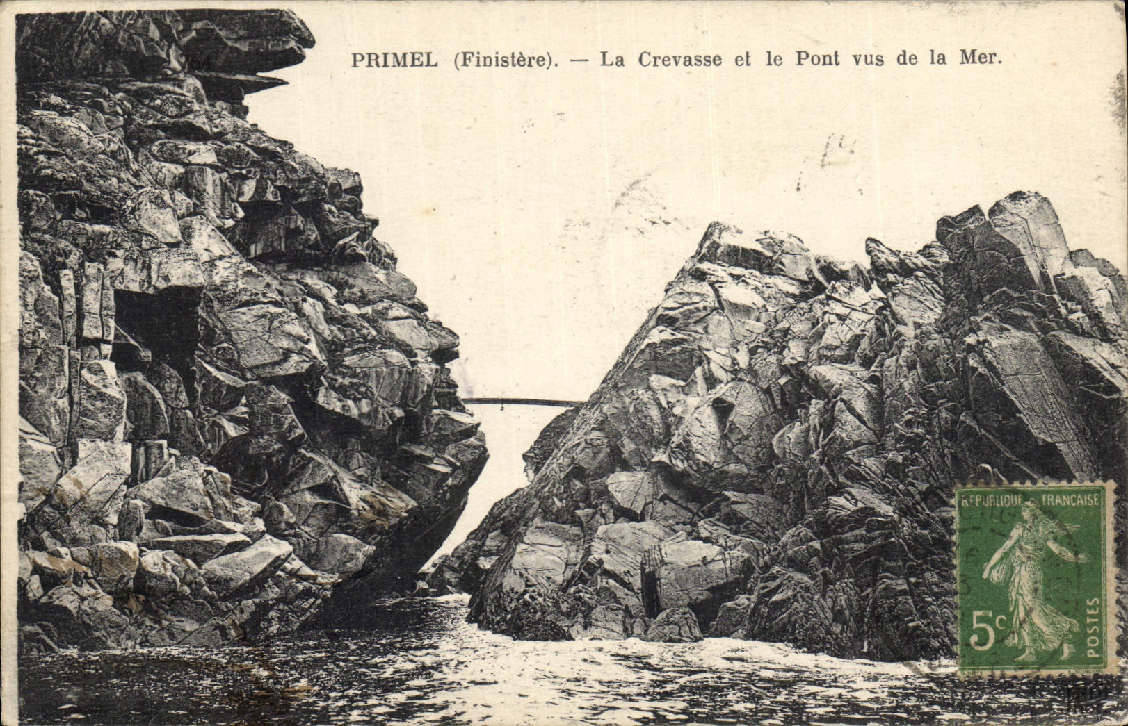 VINTAGE POSTCARD Primel the Crack and the Bridge seen of the Sea