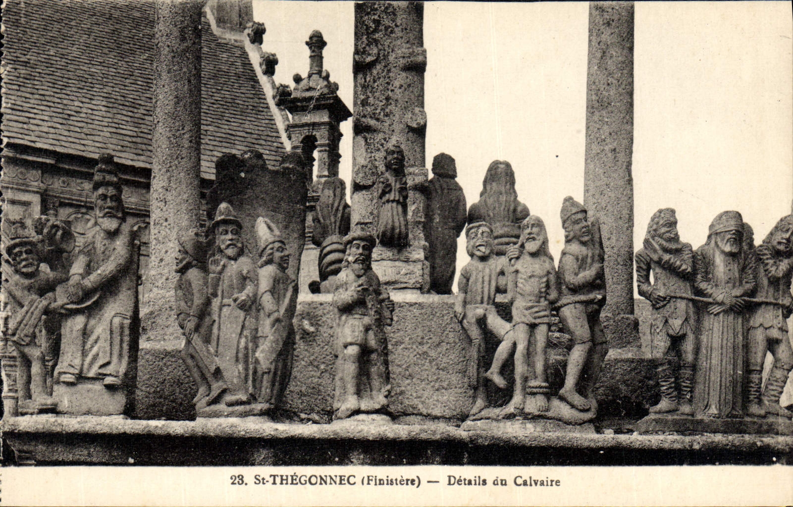 CPA St Thegonnec Details du Calvaire