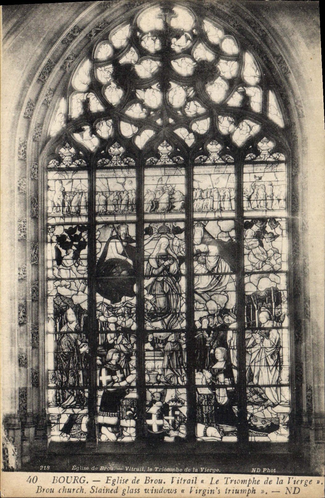 CPA Brou Eglise de Brou Vitrail Le Triomphe de la Vierge