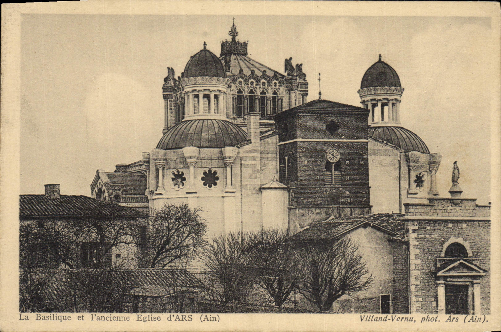 VINTAGE POSTCARD the Basilica and the Old Church of Ars