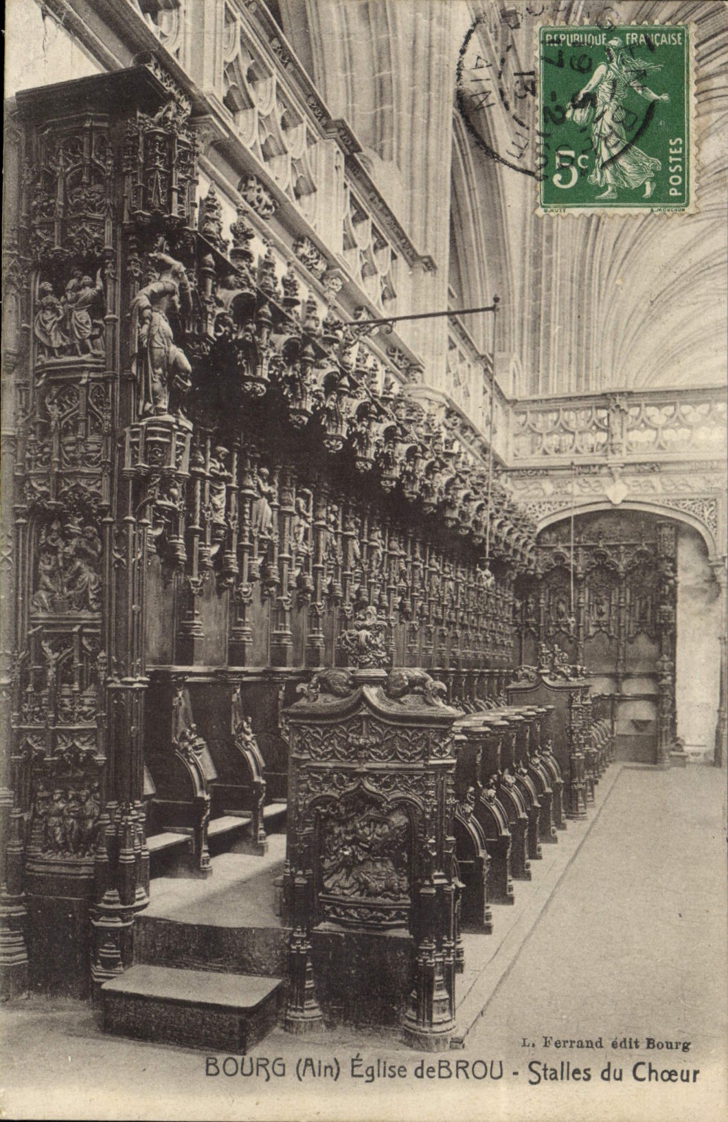 Iglesia de la ciudad de la POSTAL de la VENDIMIA de las paradas de las cáscaras del estribillo