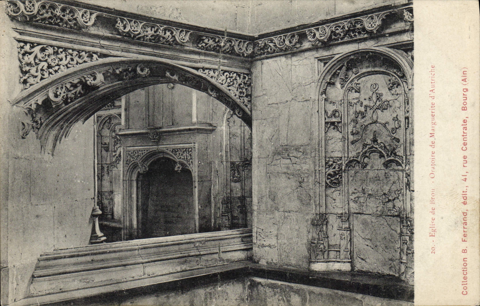 Iglesia de la ciudad de la POSTAL de la VENDIMIA de cáscaras oratorias de la margarita de Austria