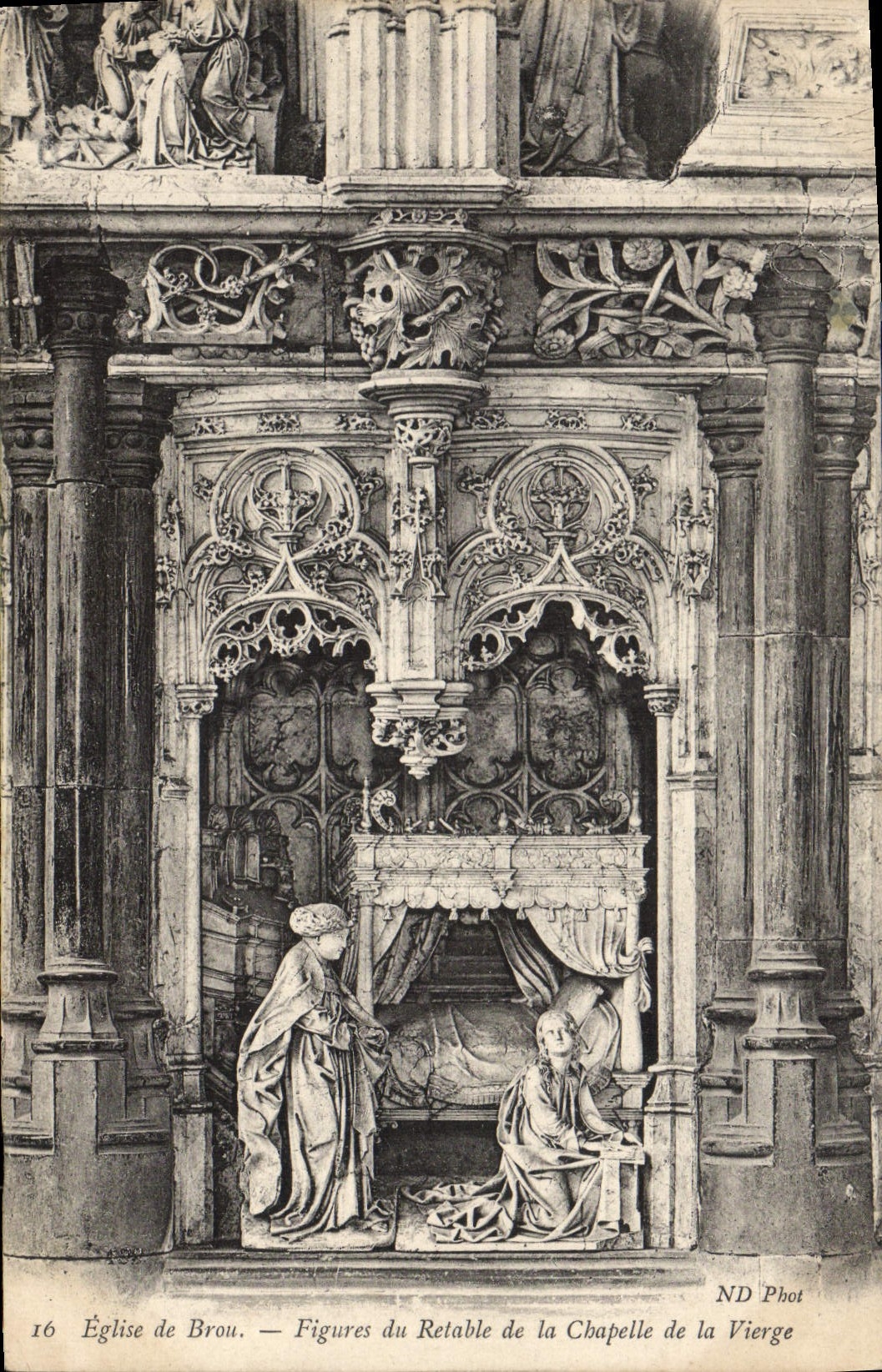 CPA Bourg Eglise de Brou Figures du Retable de la Chapelle de la Vierge