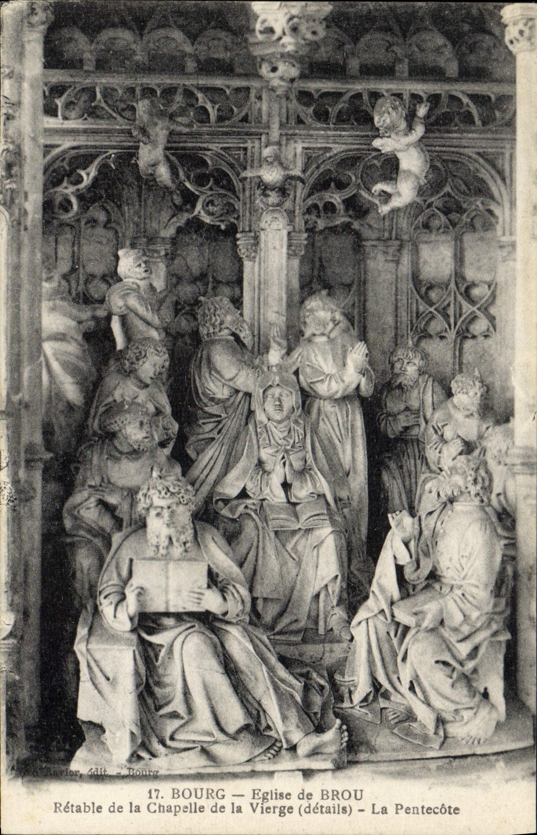 CPA Bourg Eglise de Brou Retable de la Chapelle de la Vierge La pentecote