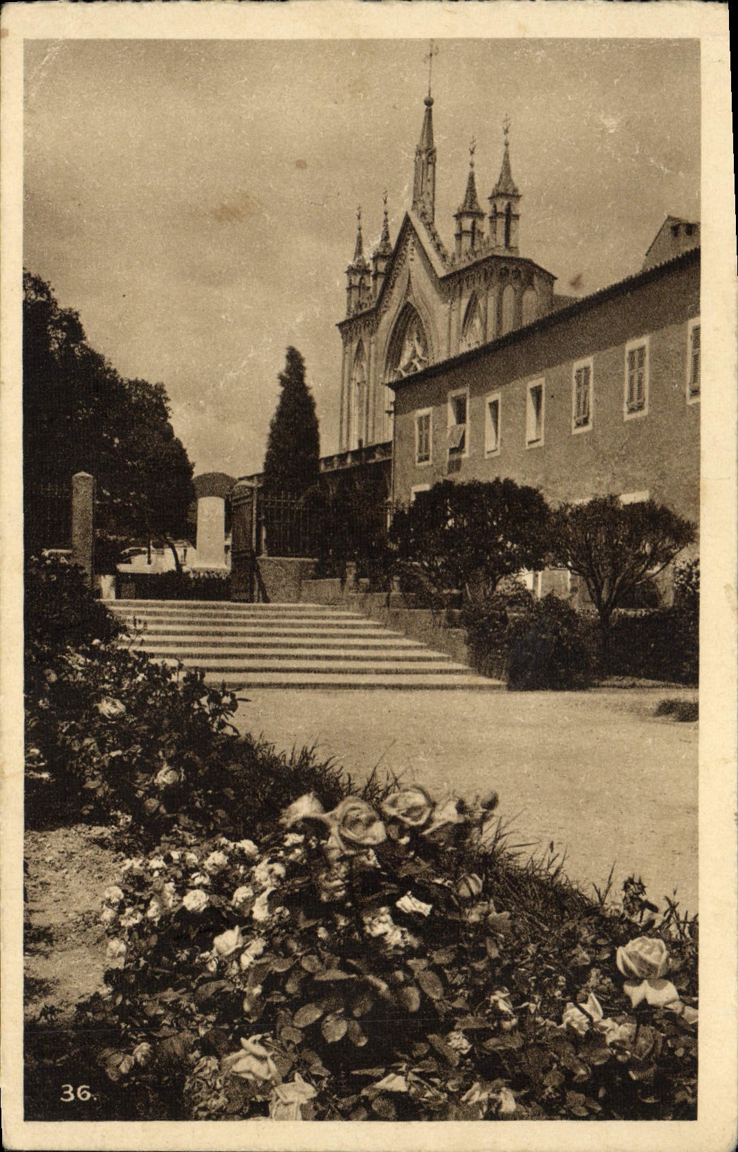 VINTAGE POSTCARD Artistic Dimension Of Azure Nice Gardens of the Monastery of Cimiez