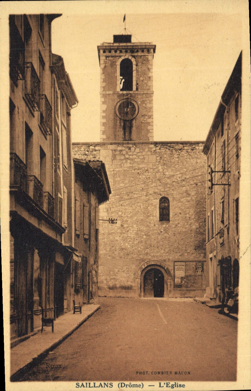 VINTAGE POSTCARD Saillans the Church
