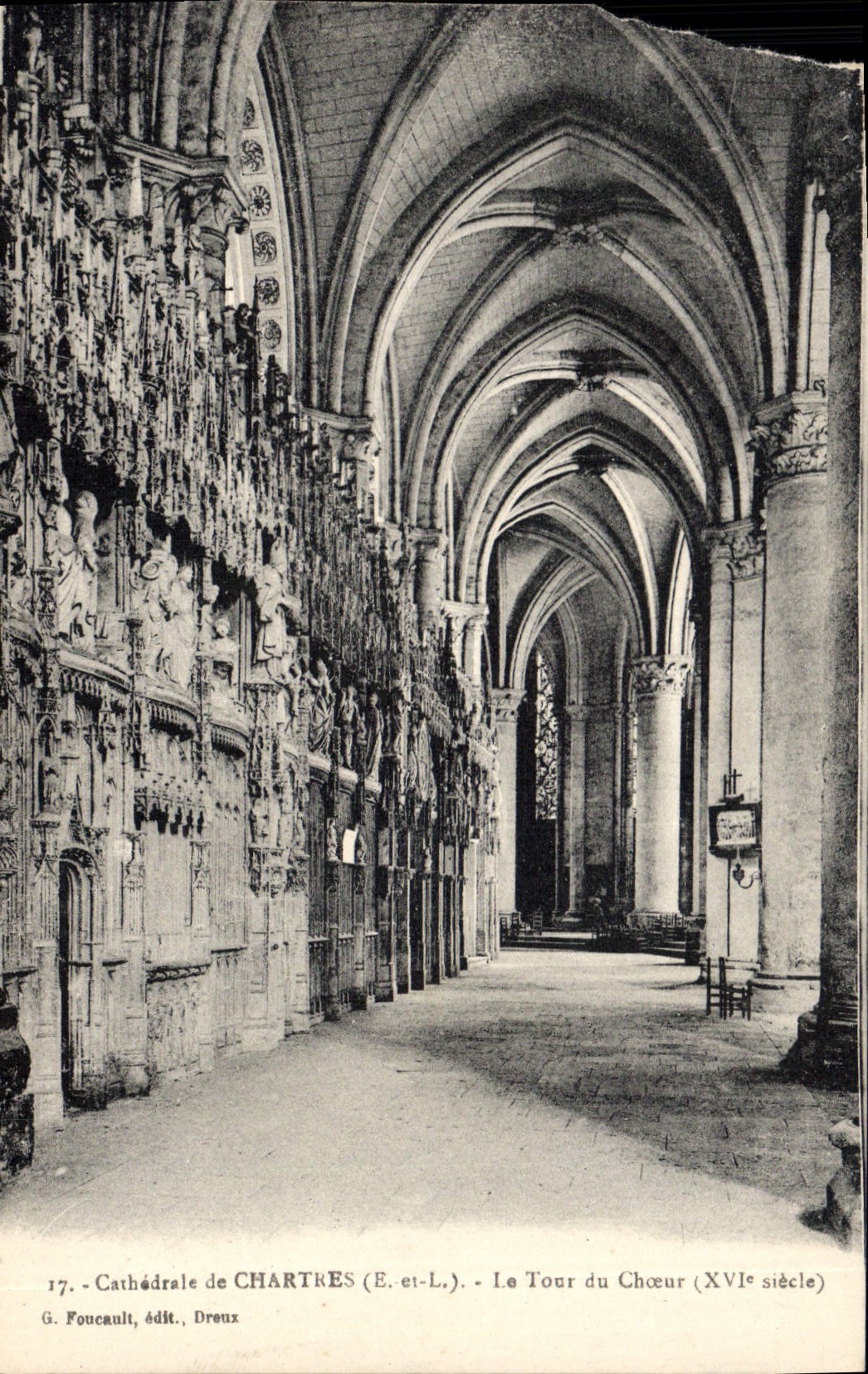 Catedral de la POSTAL de la VENDIMIA de Chartres la vuelta del estribillo
