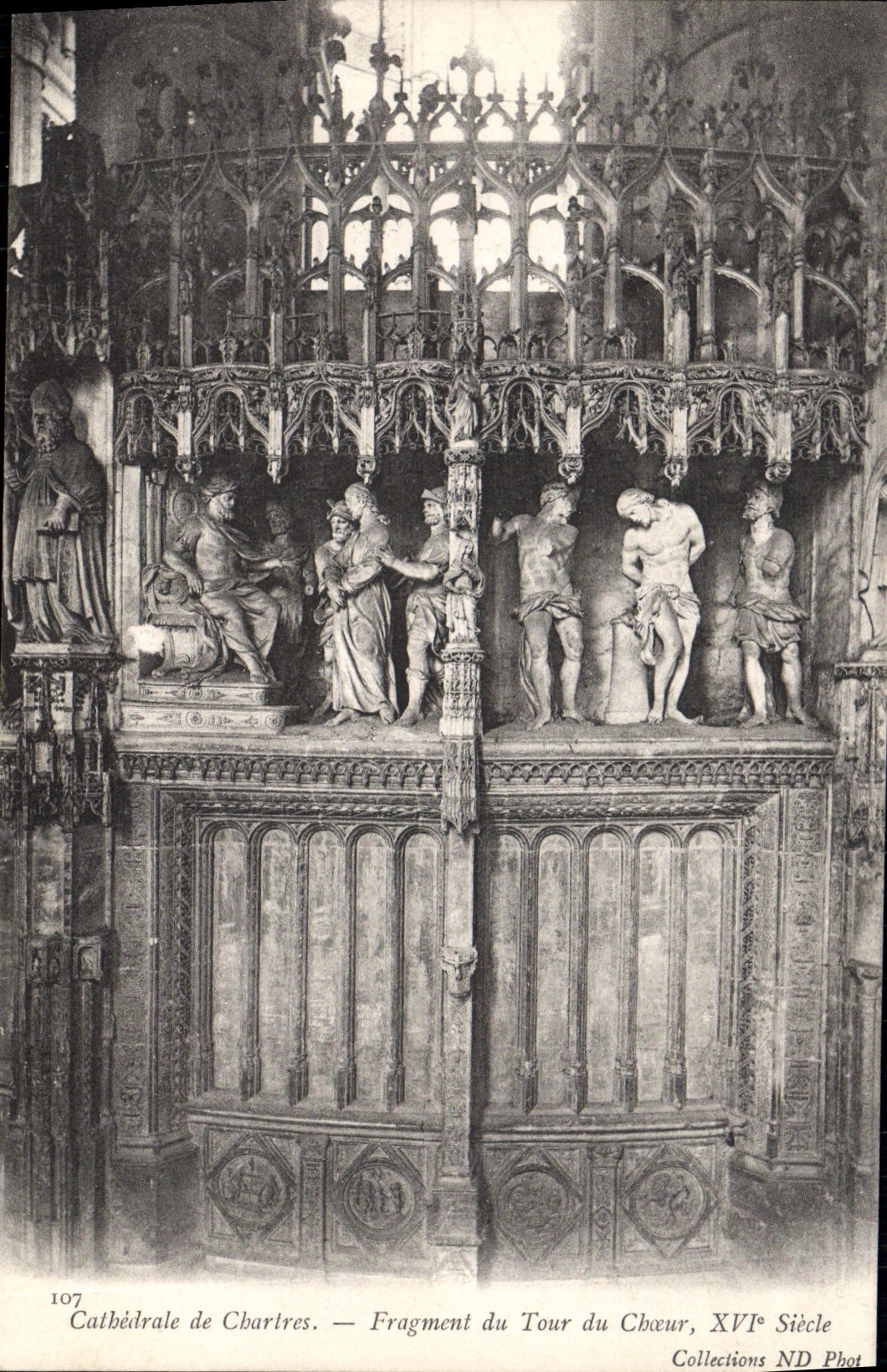 Fragmento de Chartres de la POSTAL de la VENDIMIA de la torre del estribillo