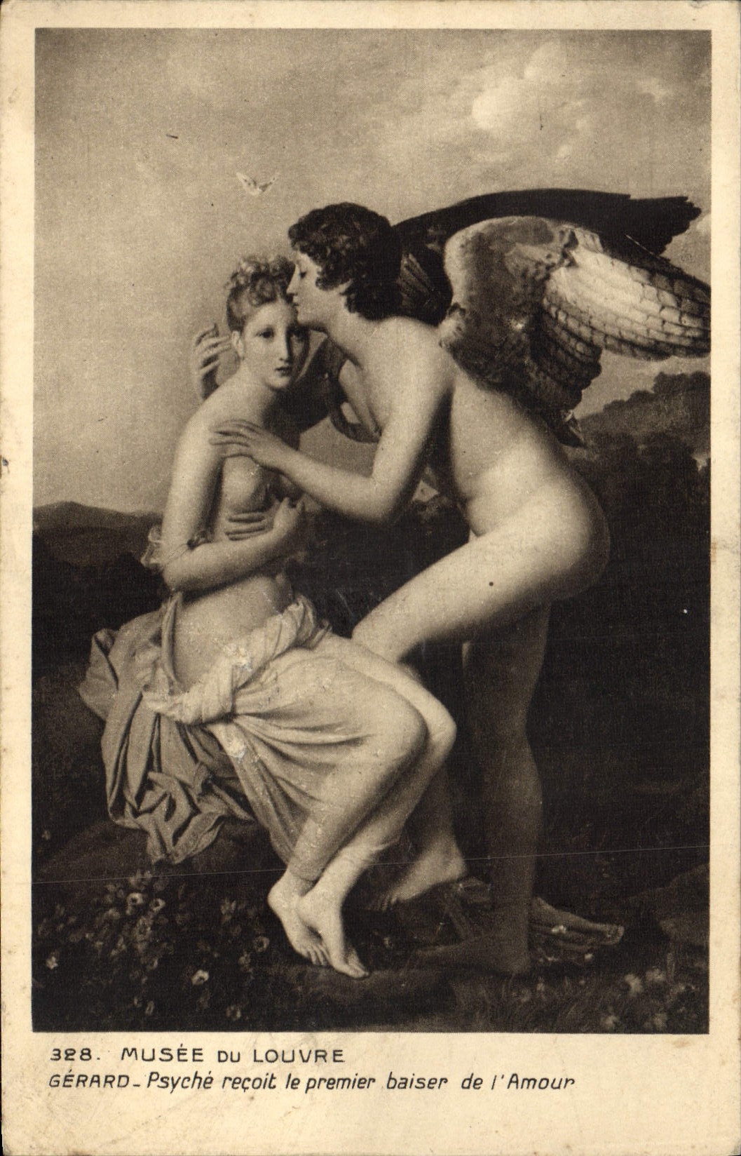 CPA Musee Du Louvre Gerard Psyche Recoit Le Premier Baiser De l'Amour