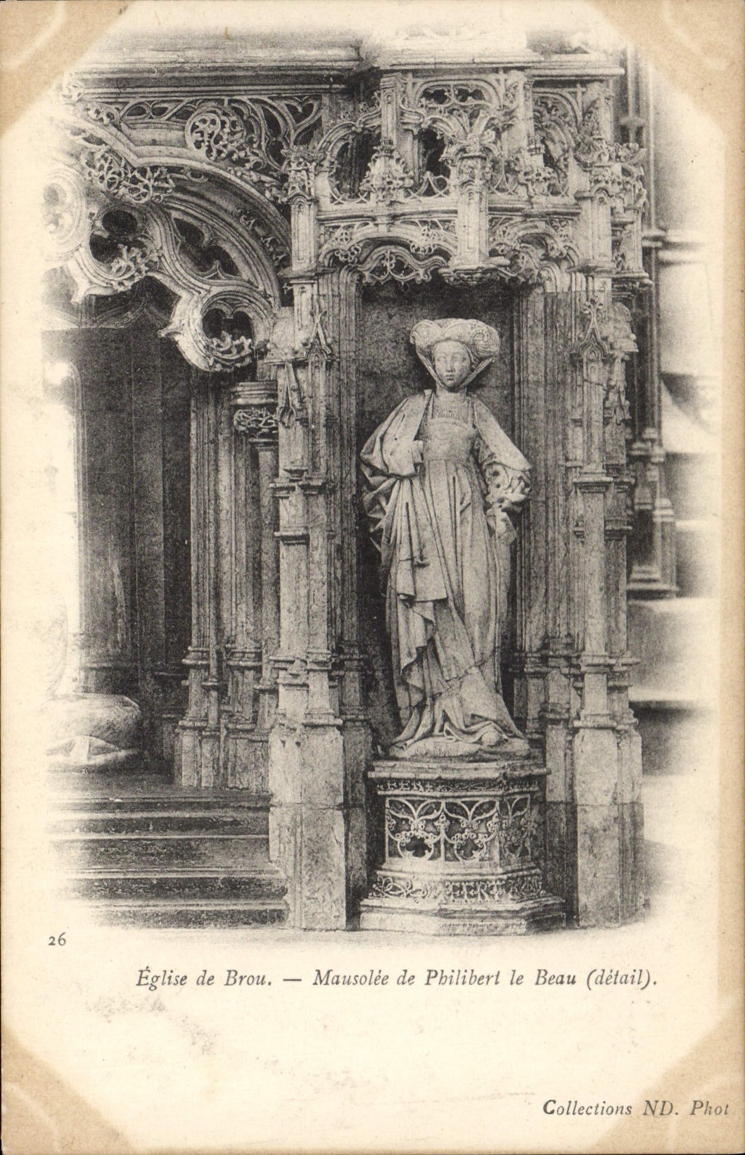 VINTAGE POSTCARD Borough Church Of Husks Mausoleum De Philibert Beautiful