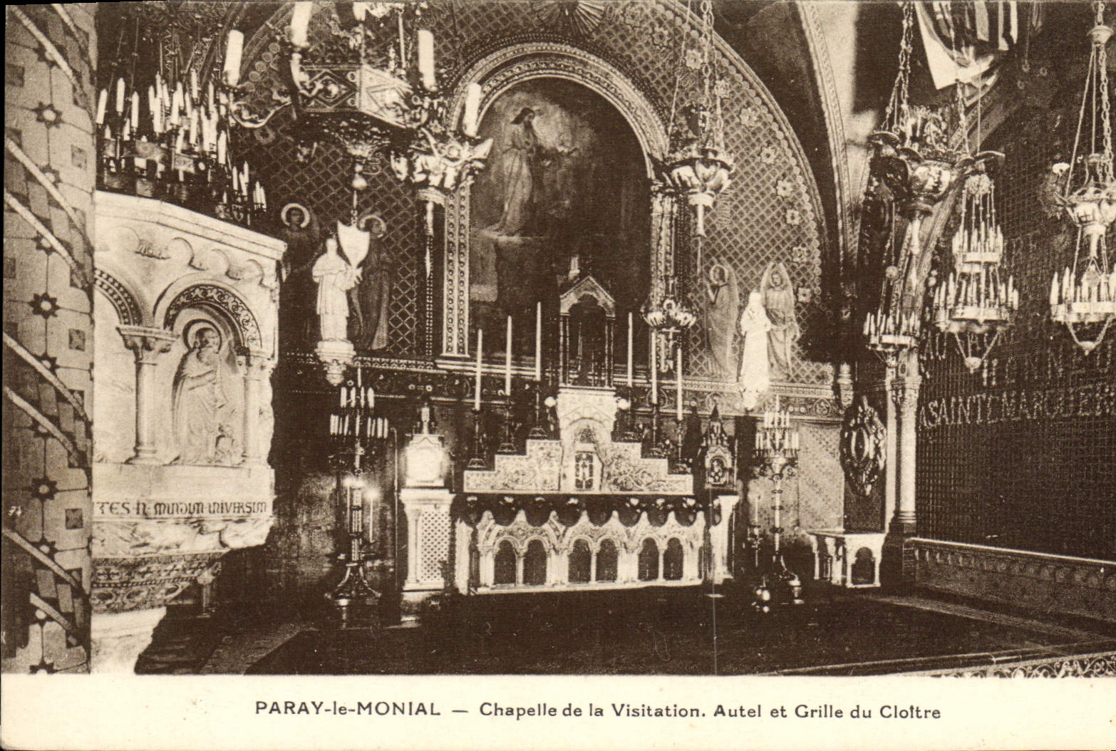 VINTAGE POSTCARD Paray Monial Vault Of the Visitation Furnace bridge And Grid Of the Cloister