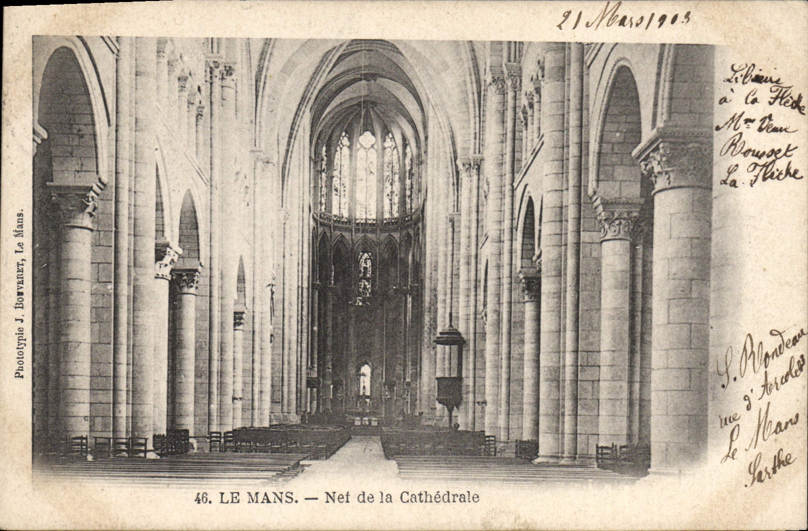 VINTAGE POSTCARD Mans Nave Of the Cathedral