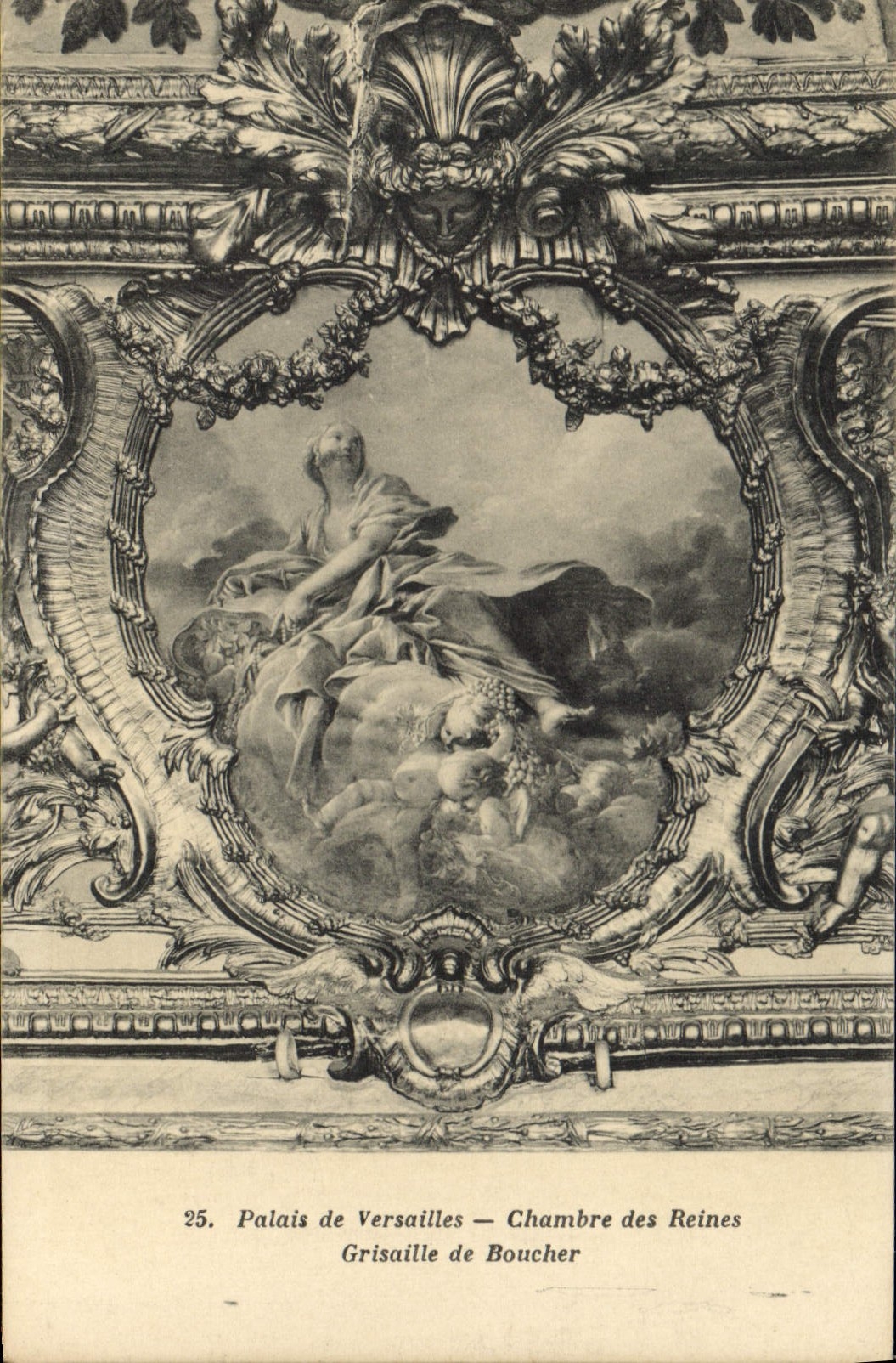 Paladar de la POSTAL de la VENDIMIA del sitio de Versalles del Greyness de las reinas de la detención