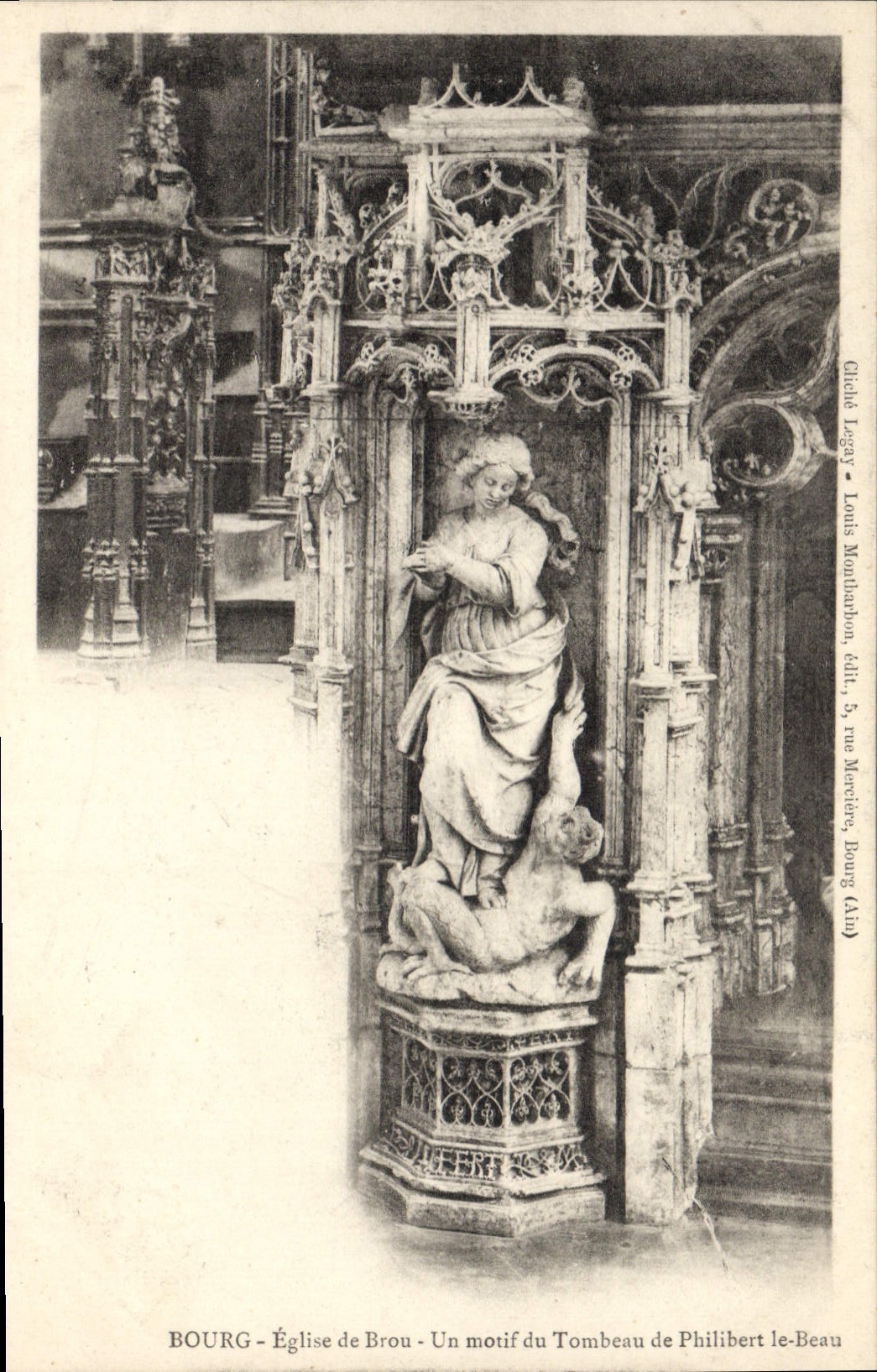 Iglesia de la ciudad de la POSTAL de la VENDIMIA de cáscaras una razón de la tumba De Philibert Beautiful