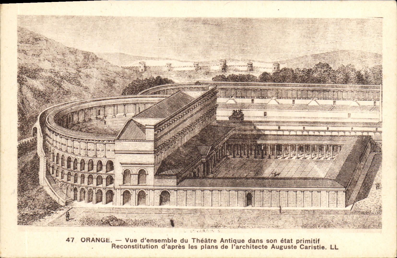 CPA Orange Vue D'Ensemble Du Theatre Antique Dans Son Etat Primitif