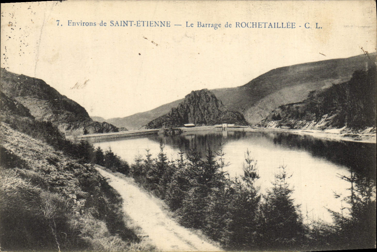 Alrededores de la POSTAL de la VENDIMIA de Etienne Saint el De de detención Rochetaille