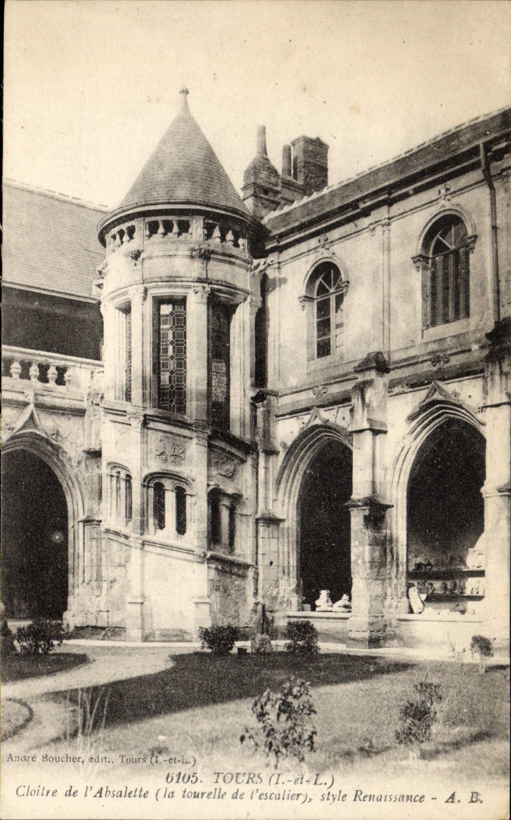 VINTAGE POSTCARD Tours Cloister Of Absalette the Turret of the staircase