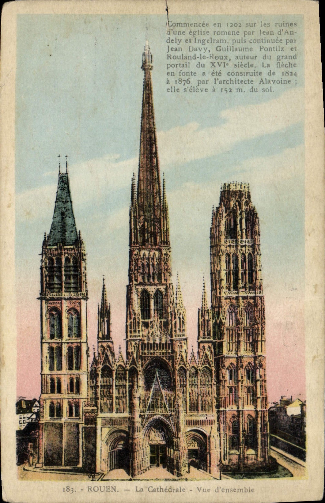 VINTAGE POSTCARD Rouen the Overall picture Cathedral