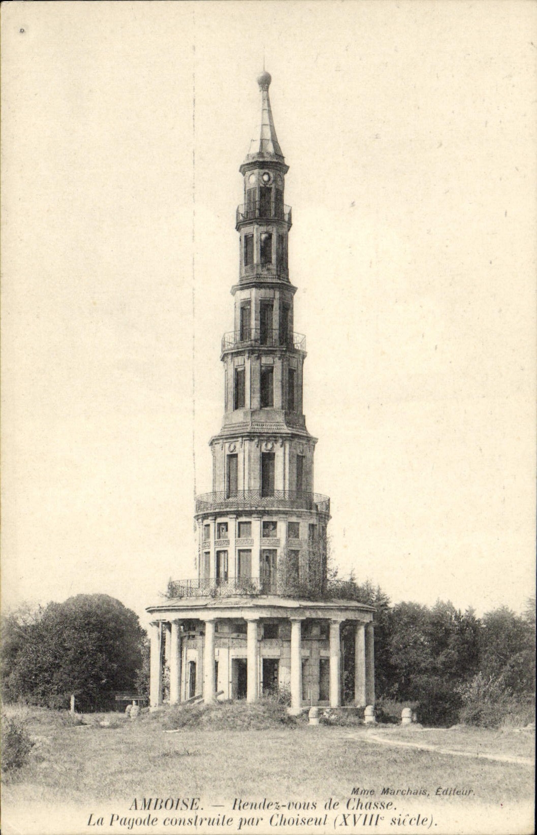 Vuelta de Amboise de la POSTAL de la VENDIMIA de buscar la pagoda