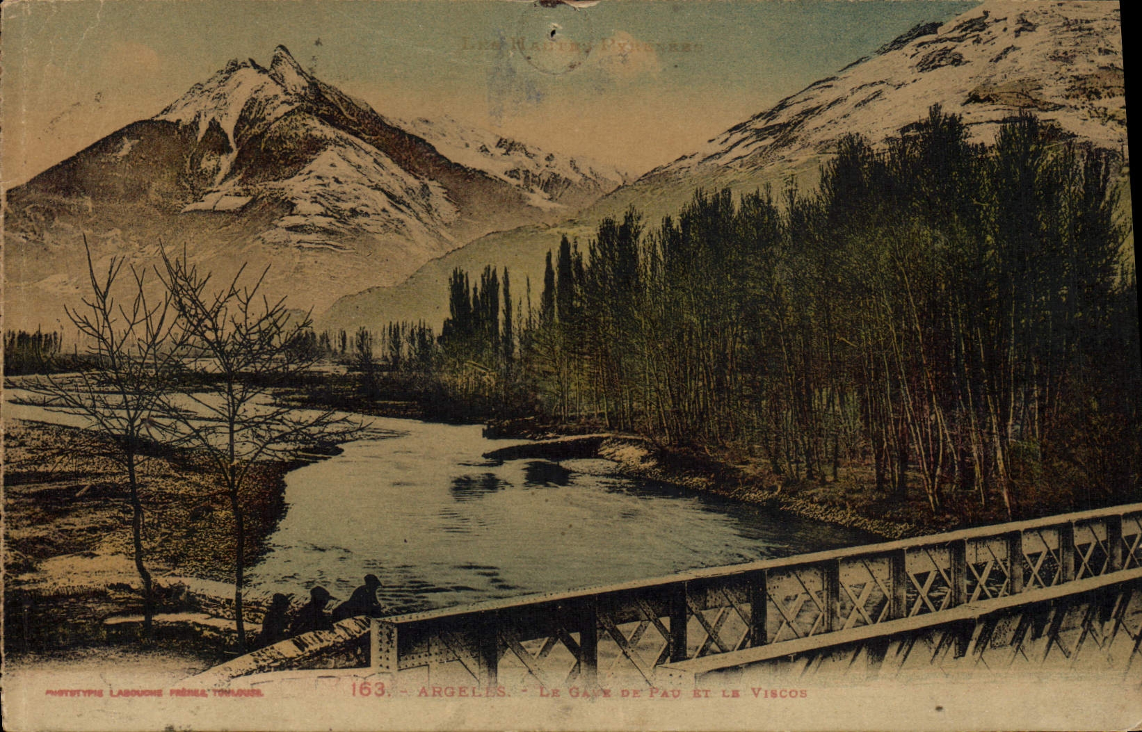 POSTAL Argeles GAave de la VENDIMIA de Pau y de Vircos