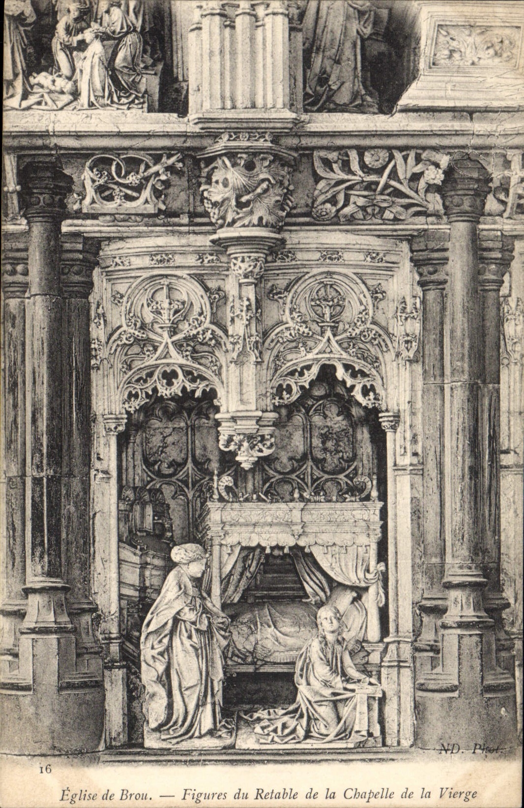 VINTAGE POSTCARD Church Of Husks Figures Of the Retable Of the Vault Of the Virgin