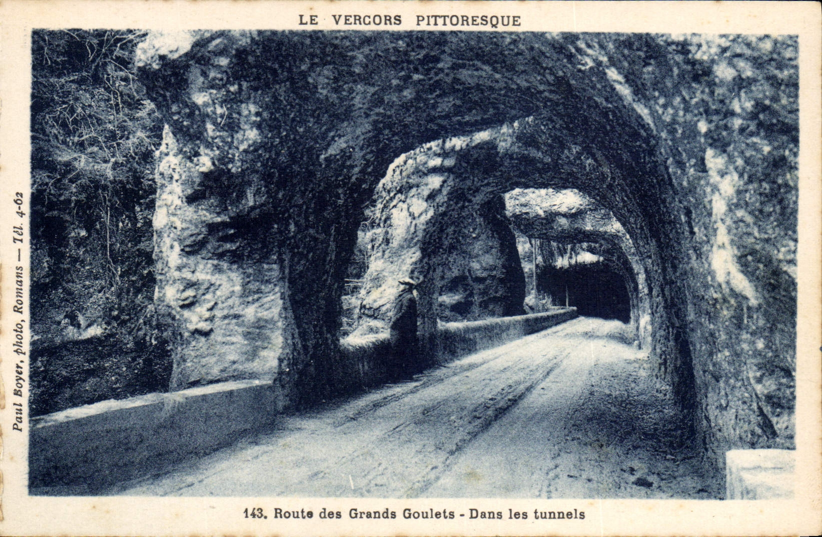 POSTAL Vercors pintoresco de la VENDIMIA de las grandes partes estrechas en los túneles