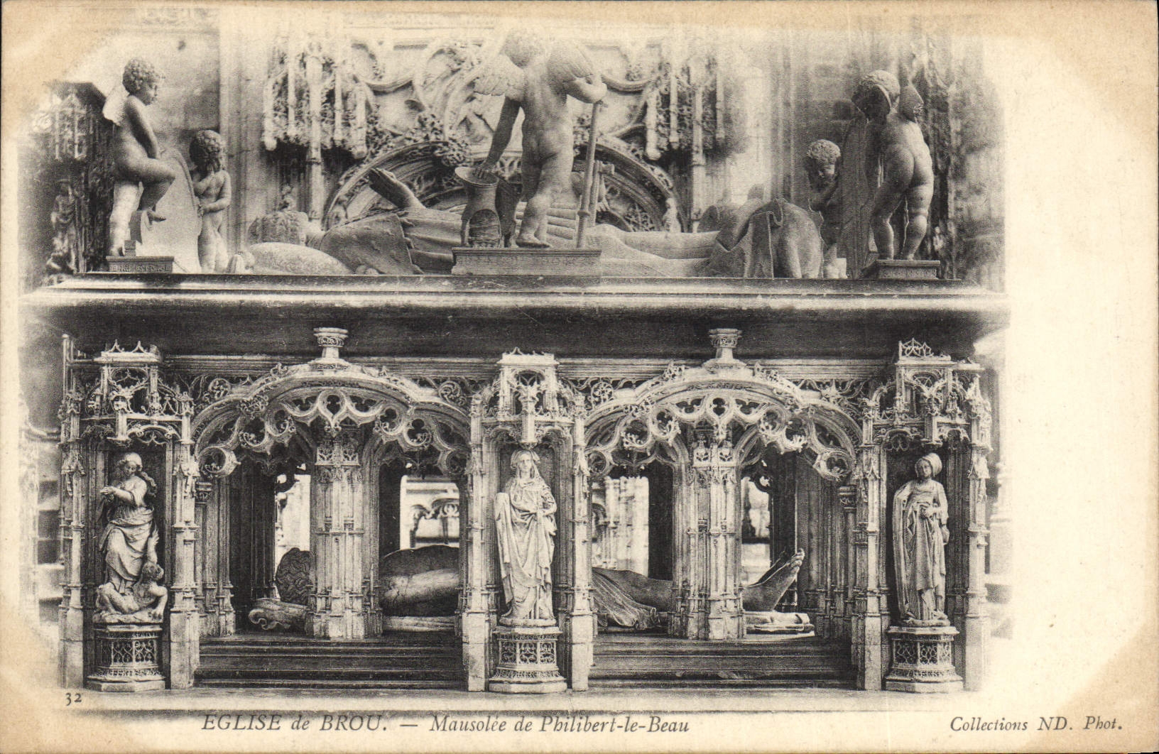 VINTAGE POSTCARD Church Of Husks Mausolce De Philibert Beautiful