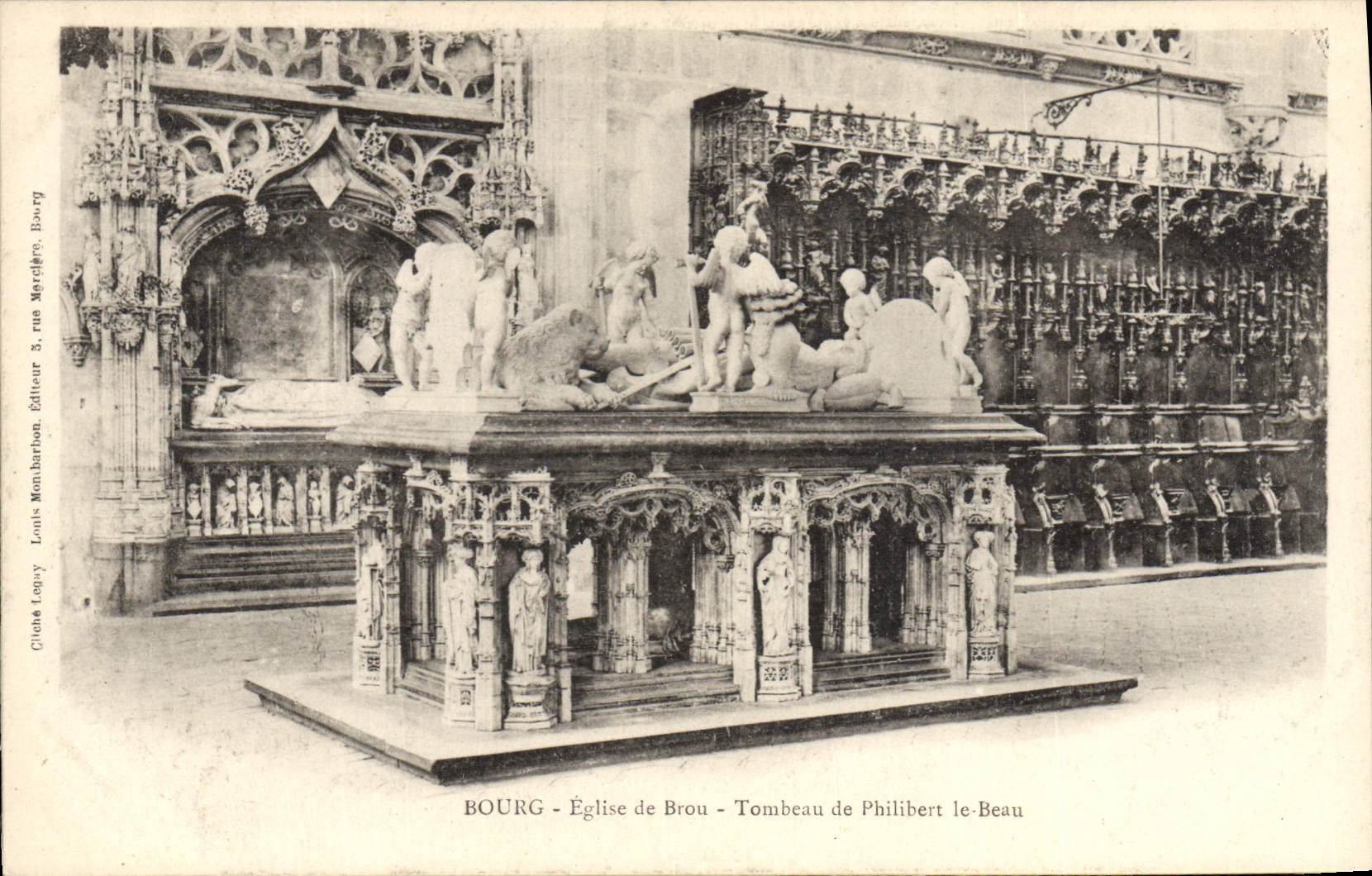 Iglesia de la ciudad de la POSTAL de la VENDIMIA de las cáscaras Tomb De Philibert Beautiful