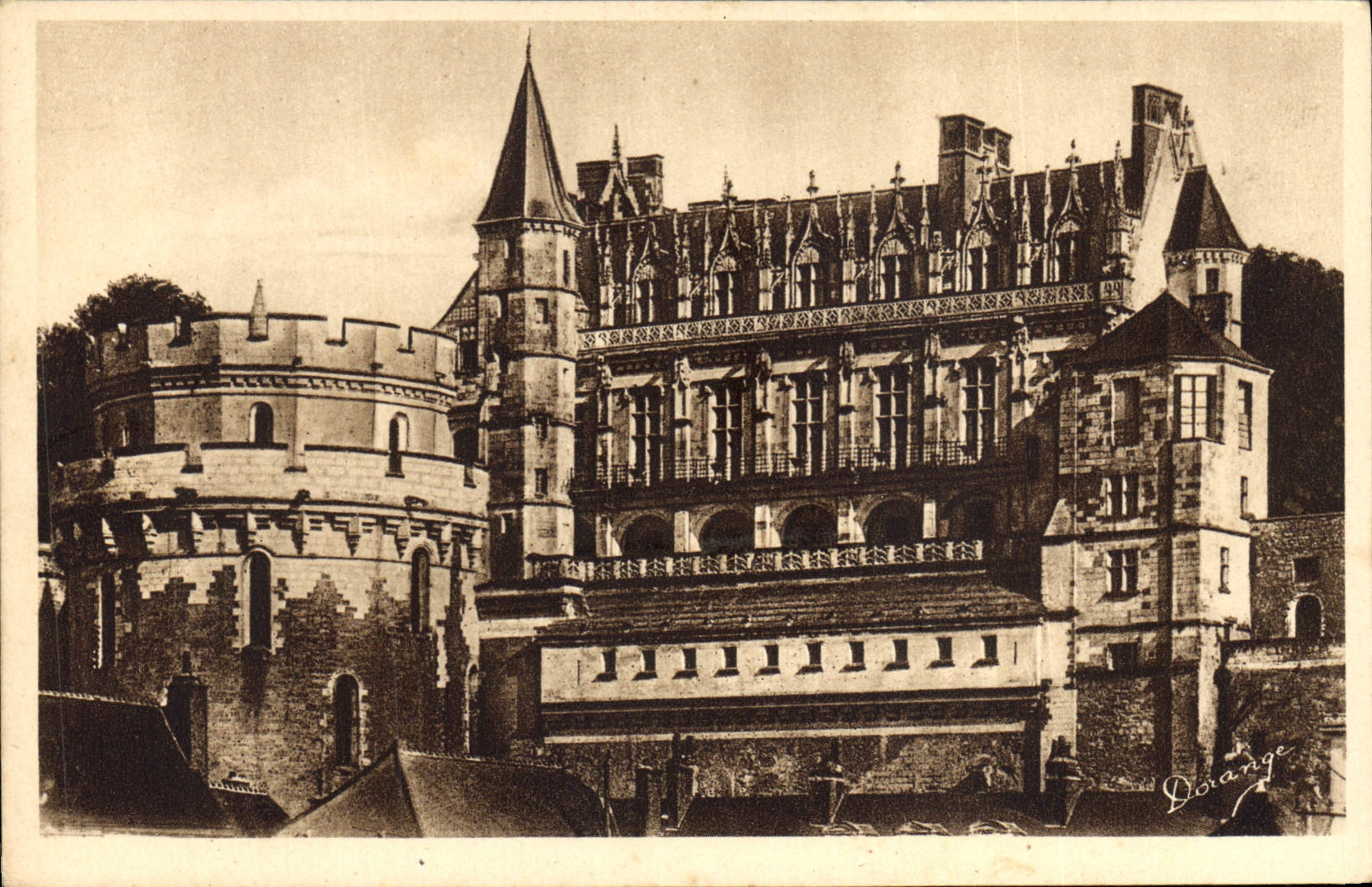 POSTAL Amboise de la VENDIMIA el castillo construido por Charles VII y Louis XIII