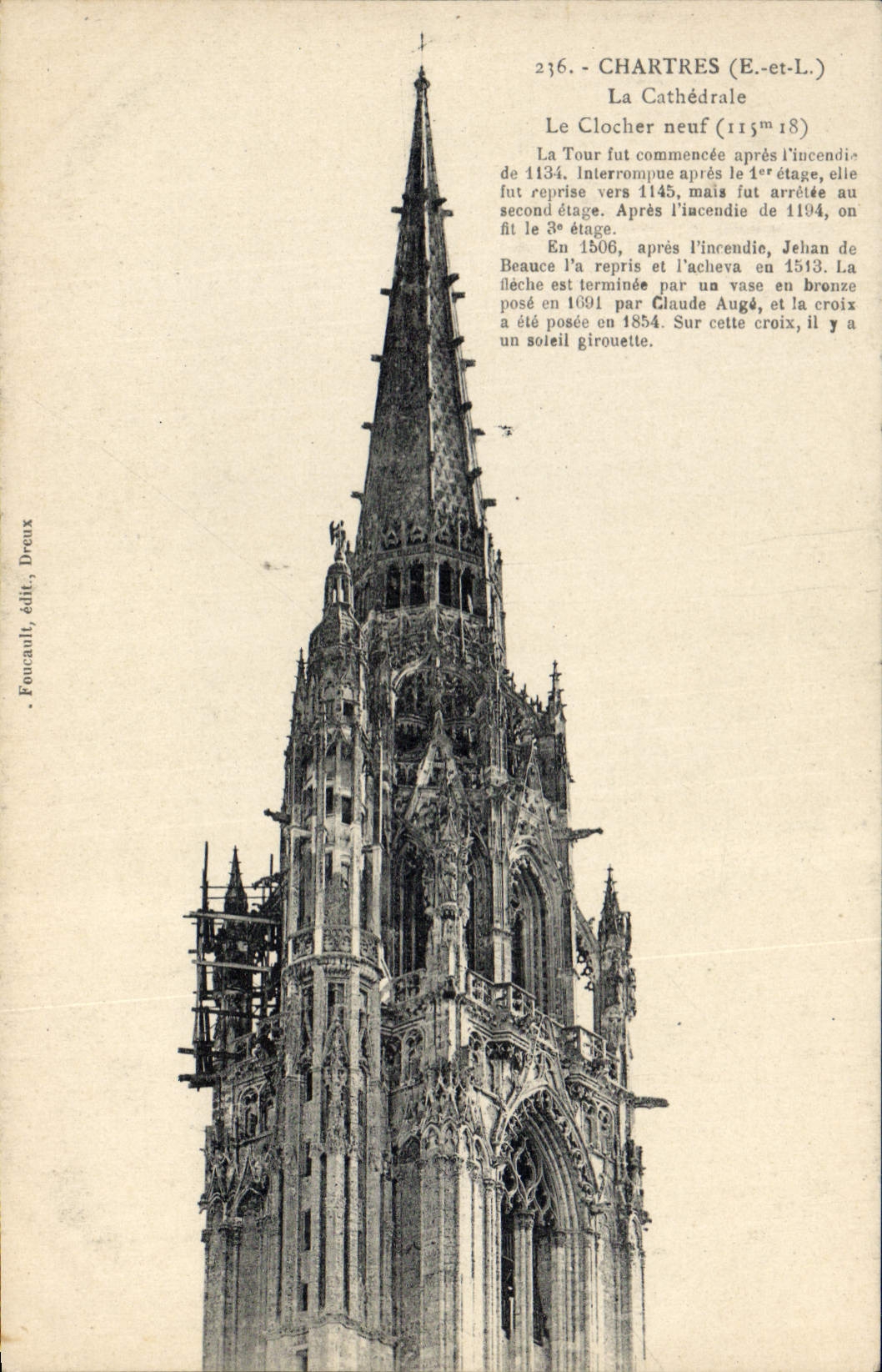 Catedral de Chartres de la POSTAL de la VENDIMIA la catedral la nueva Campana-torre