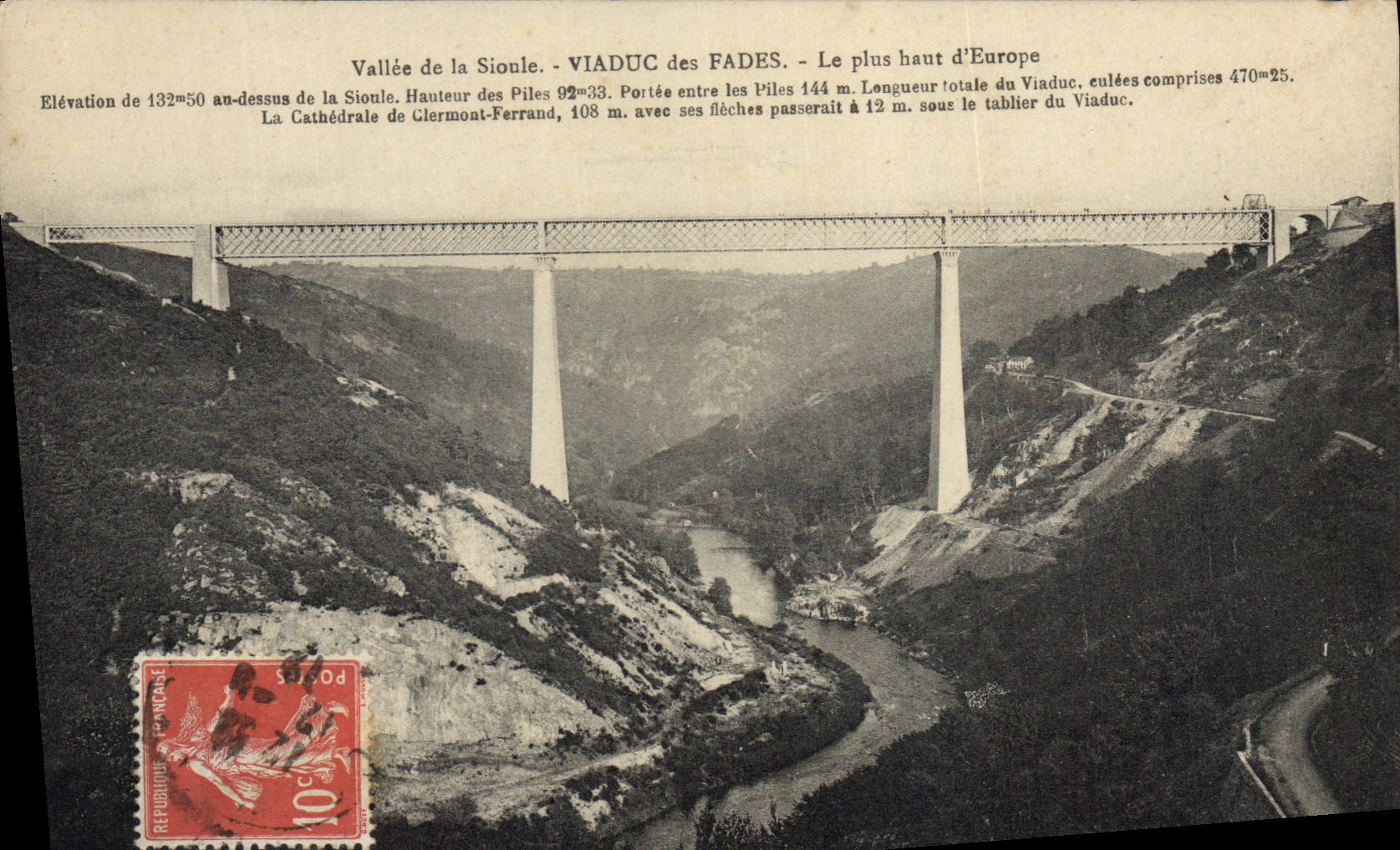 VINTAGE POSTCARD Valley Of Sioule Viaduct Of the Insipid ones