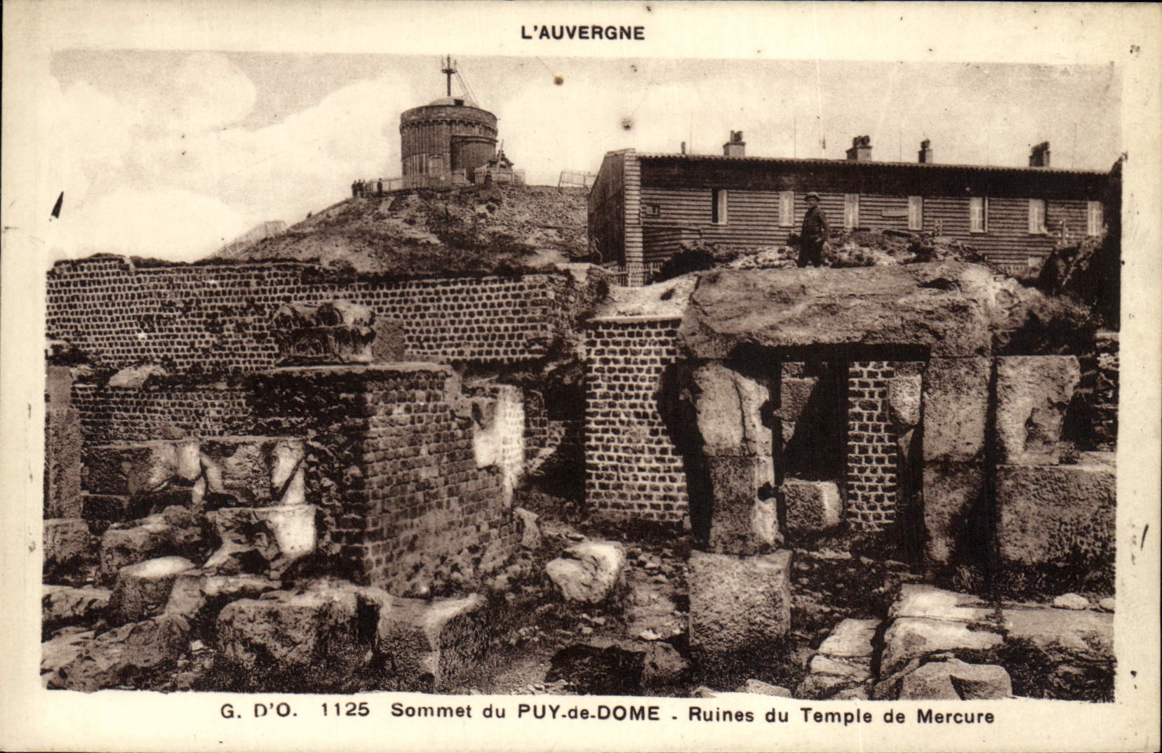 VINTAGE POSTCARD Auvergne Summit Of Puy De Dome Ruins Of the Mercury Temple