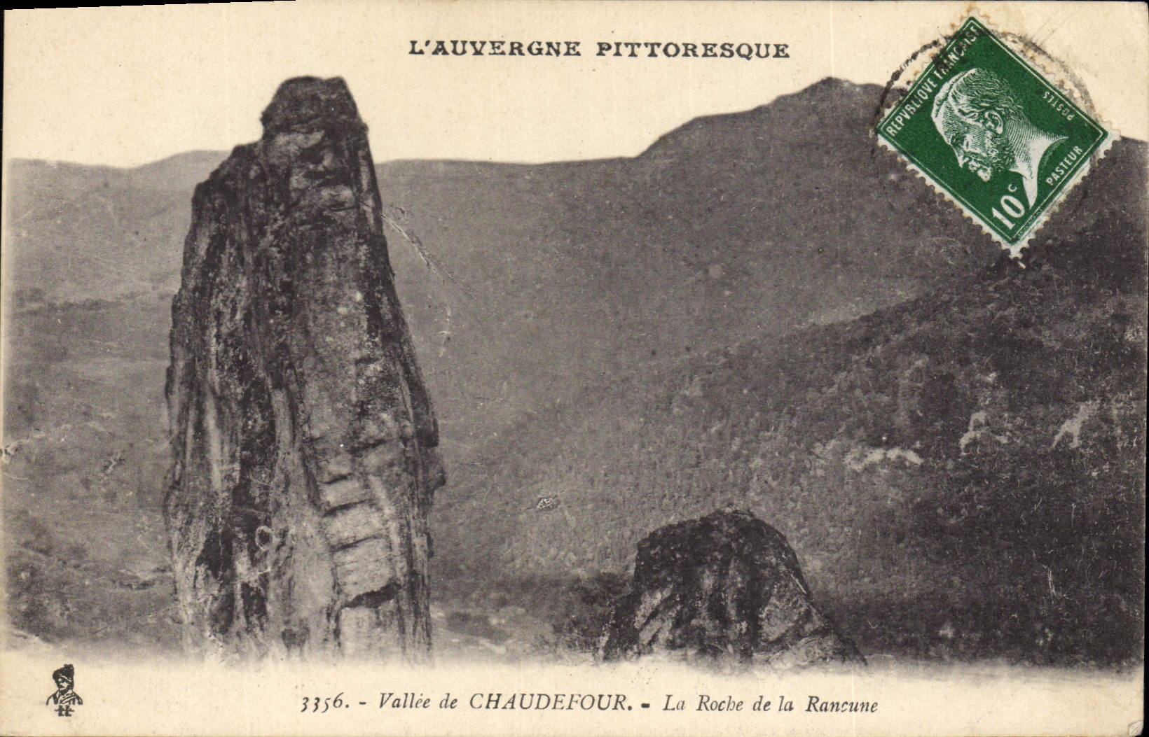 VINTAGE POSTCARD Picturesque Auvergne Valley De Chaudefour the rock of Resentment