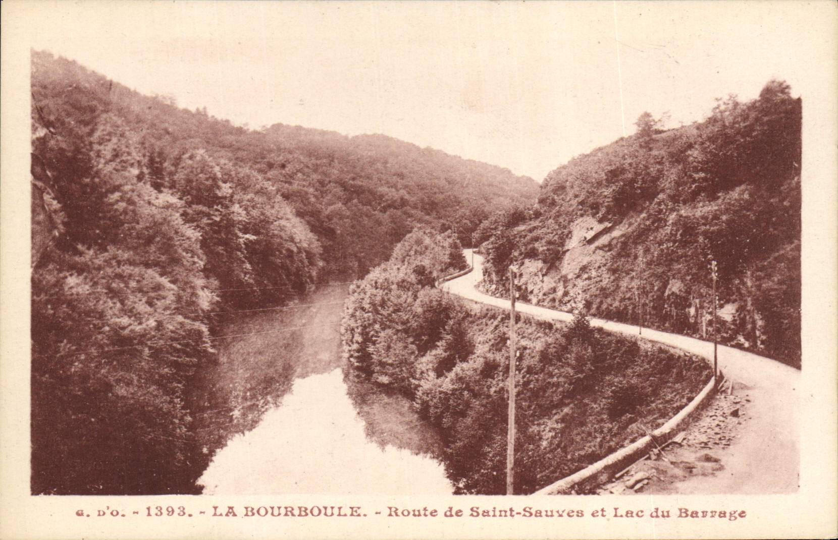 VINTAGE POSTCARD Auvergne Bourboule Route Of Saint Save And Lake Of the Stopping