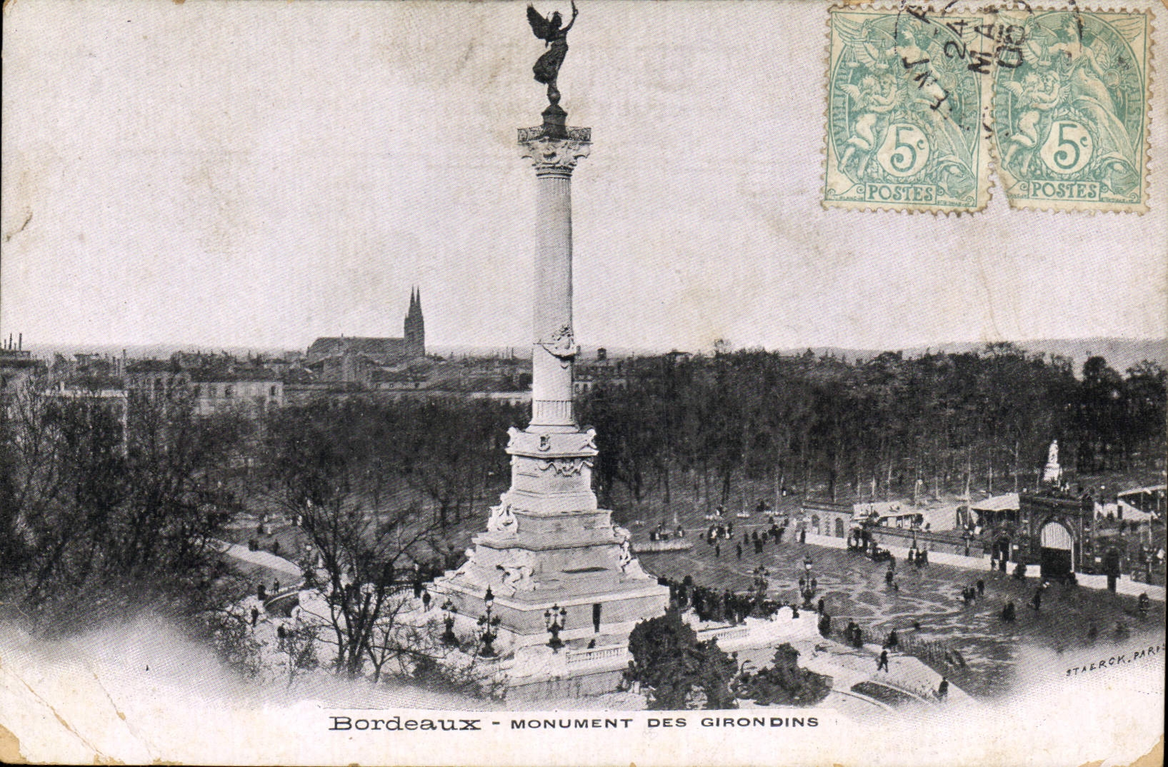 CPA Bordeaux Monument Des Girondins