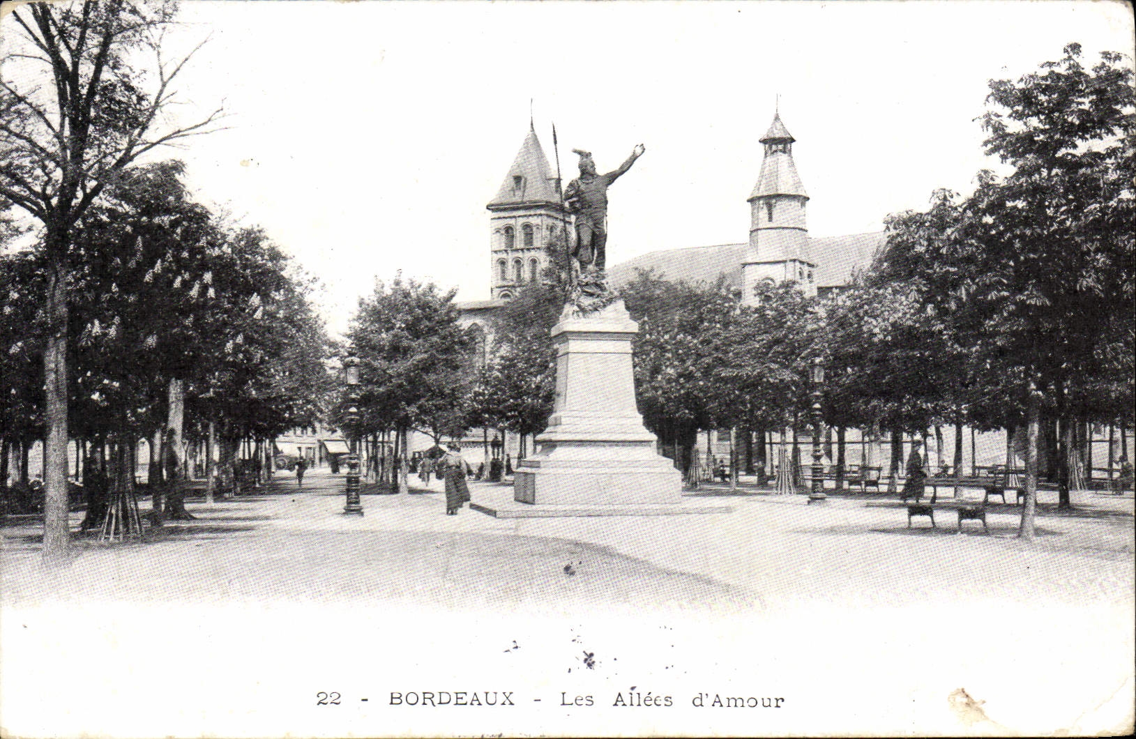 Callejones de Burdeos de la POSTAL de la VENDIMIA del amor