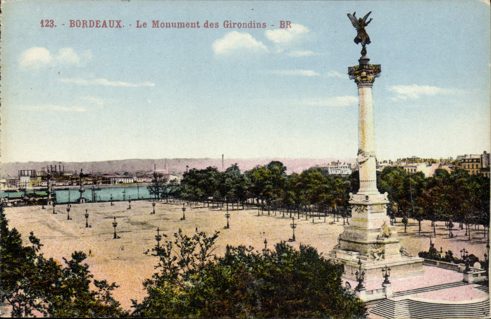 Burdeos de la POSTAL de la VENDIMIA el monumento del de Gironda unas