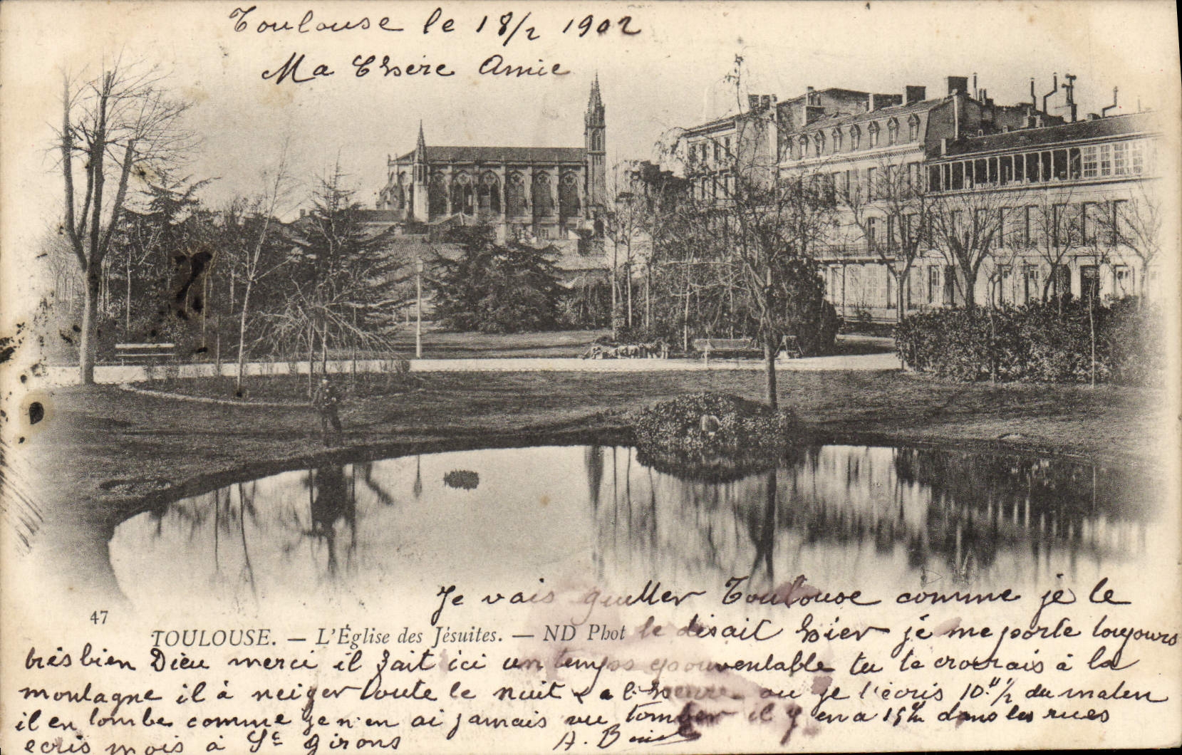 VINTAGE POSTCARD Toulouse the Church Of the Jesuits