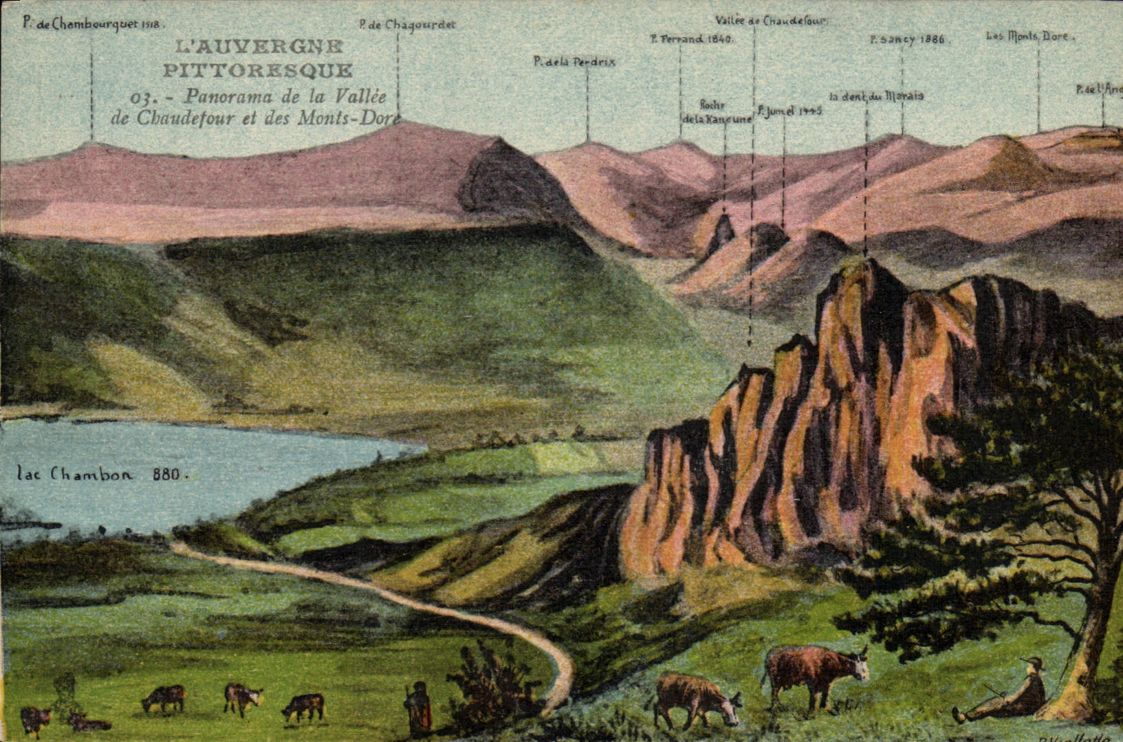 CPA L'Auvergne Pittoresque Panorama De La Vallee de Chaudefour et des Monts Dore