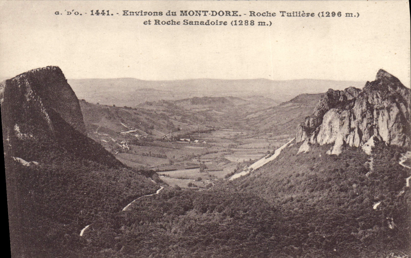 VINTAGE POSTCARD Environs Of the Mount Gilds Tuiliere Rock and Sanadoire rock