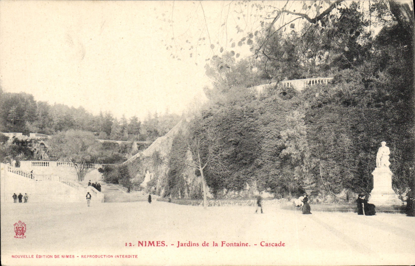 Jardines de Pont de la POSTAL de la VENDIMIA de las cascadas de la fuente